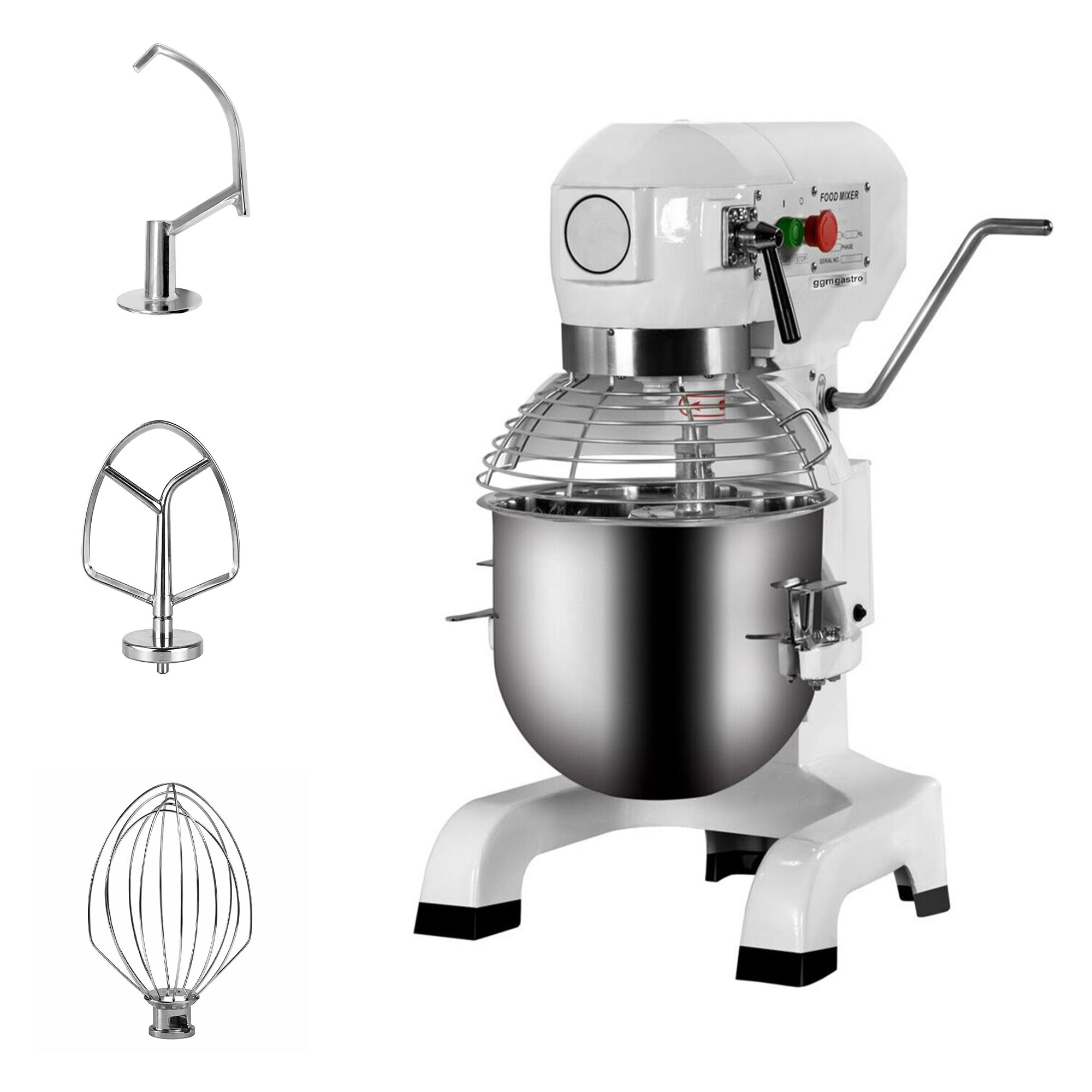 Planetenrührmaschine - 10 Liter - 450 Watt - inkl. 3 Rühraufsätze