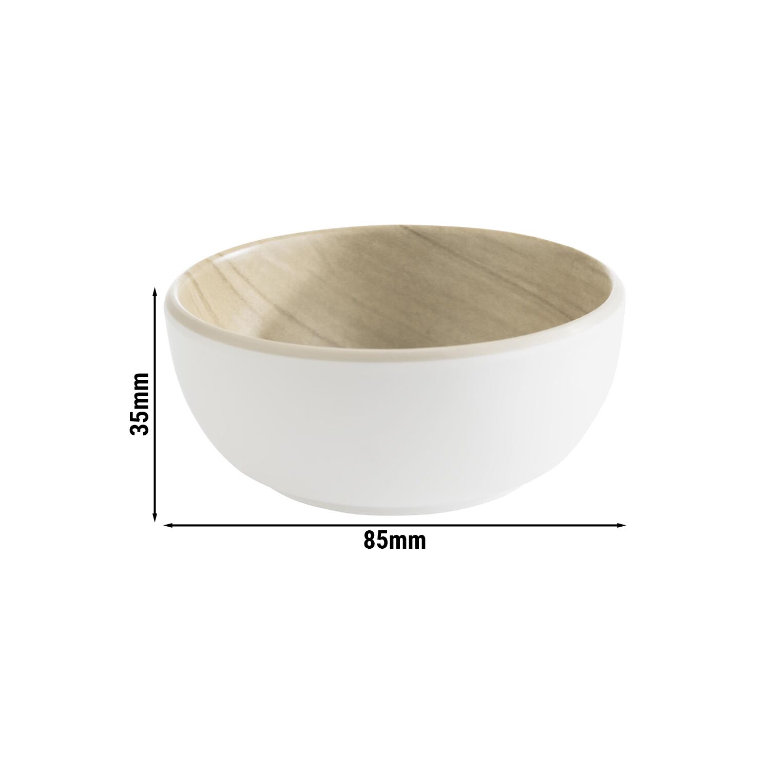 (6 pièces) Bol - FRIDA - Mélamine - 0,1 litre - Ø 85 mm - Blanc