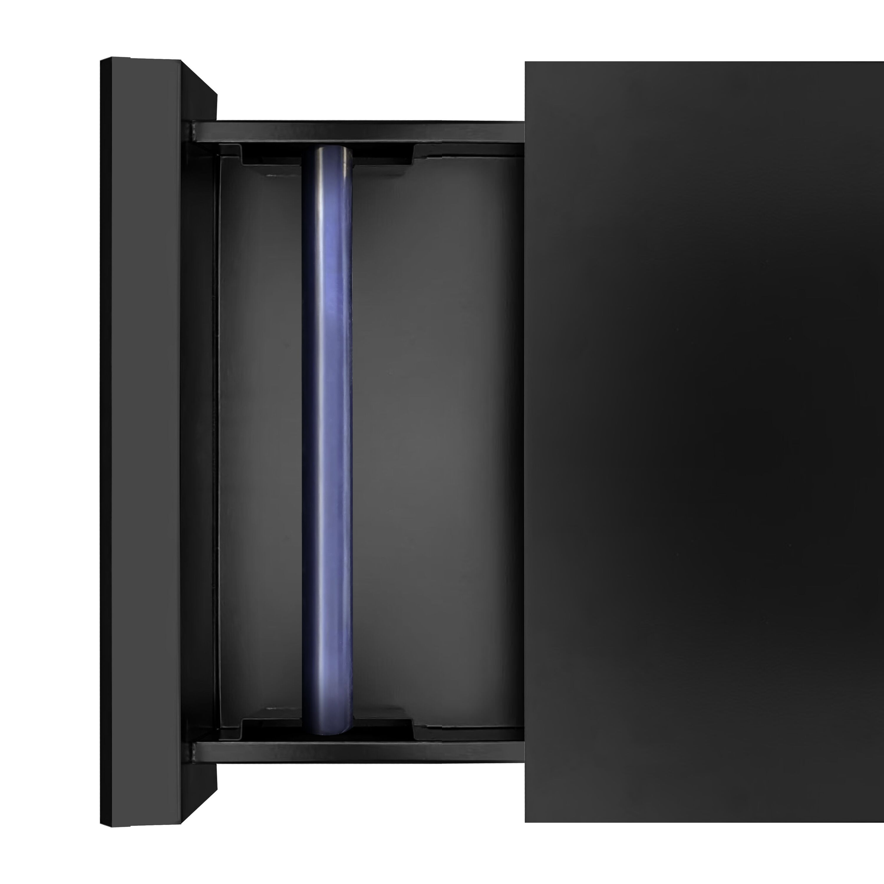 Tiroir à marc de café - double - 820 x 510 x 115 mm - avec barre de frappe - Noir mat