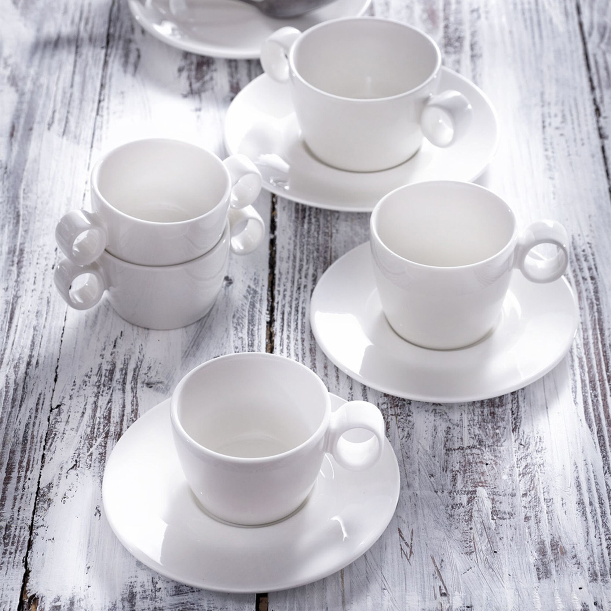 (6 pièces) LUX – Sous-tasse à café/cappuccino Maastricht – Ø 160 mm – Ivoire