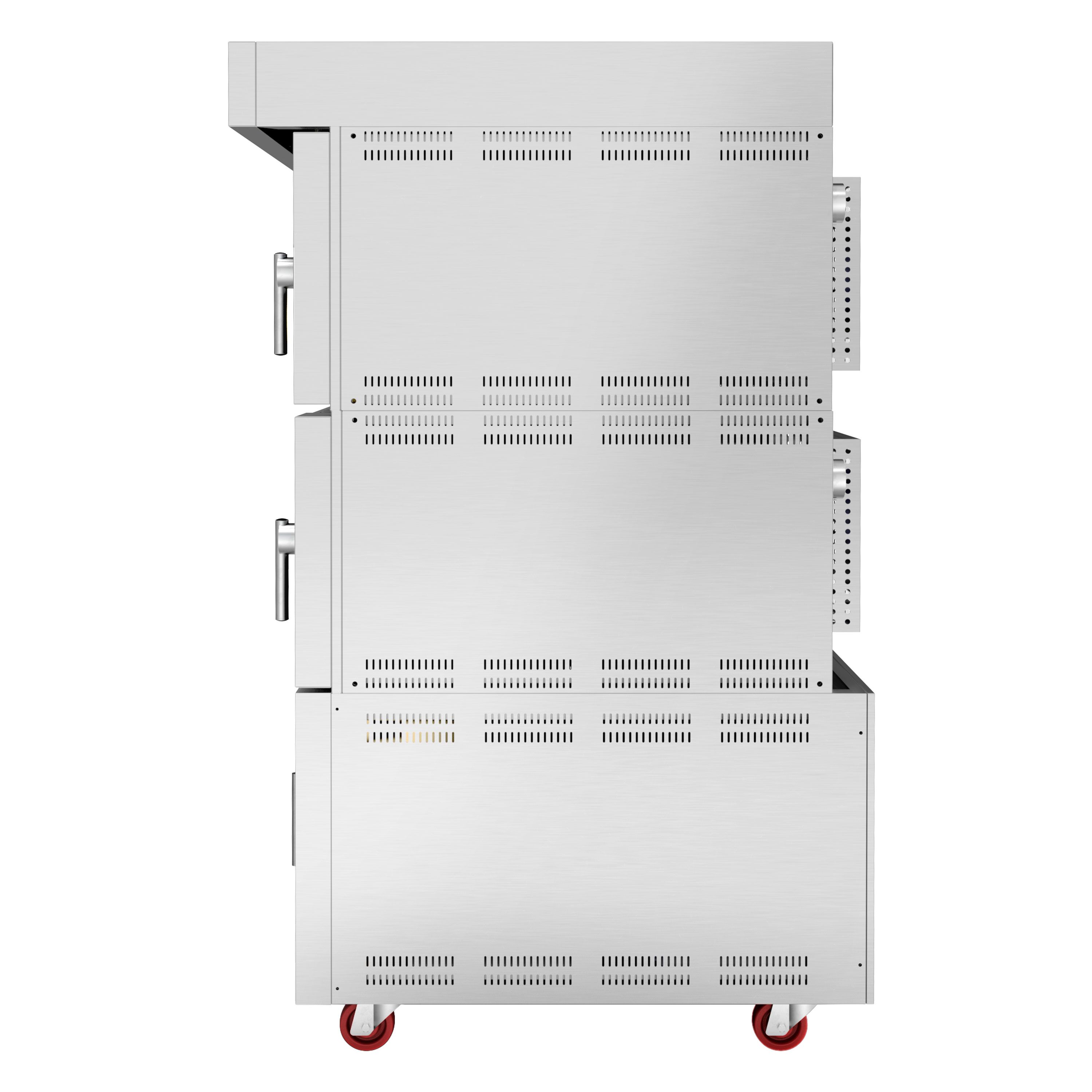 Électrique Four à convection avec injection d’eau - Écran tactile - 2 chambres de cuisson - 10 niveaux 600x400mm - Acier inoxydable - Noir - avec armoire de fermentation - sans plaques
