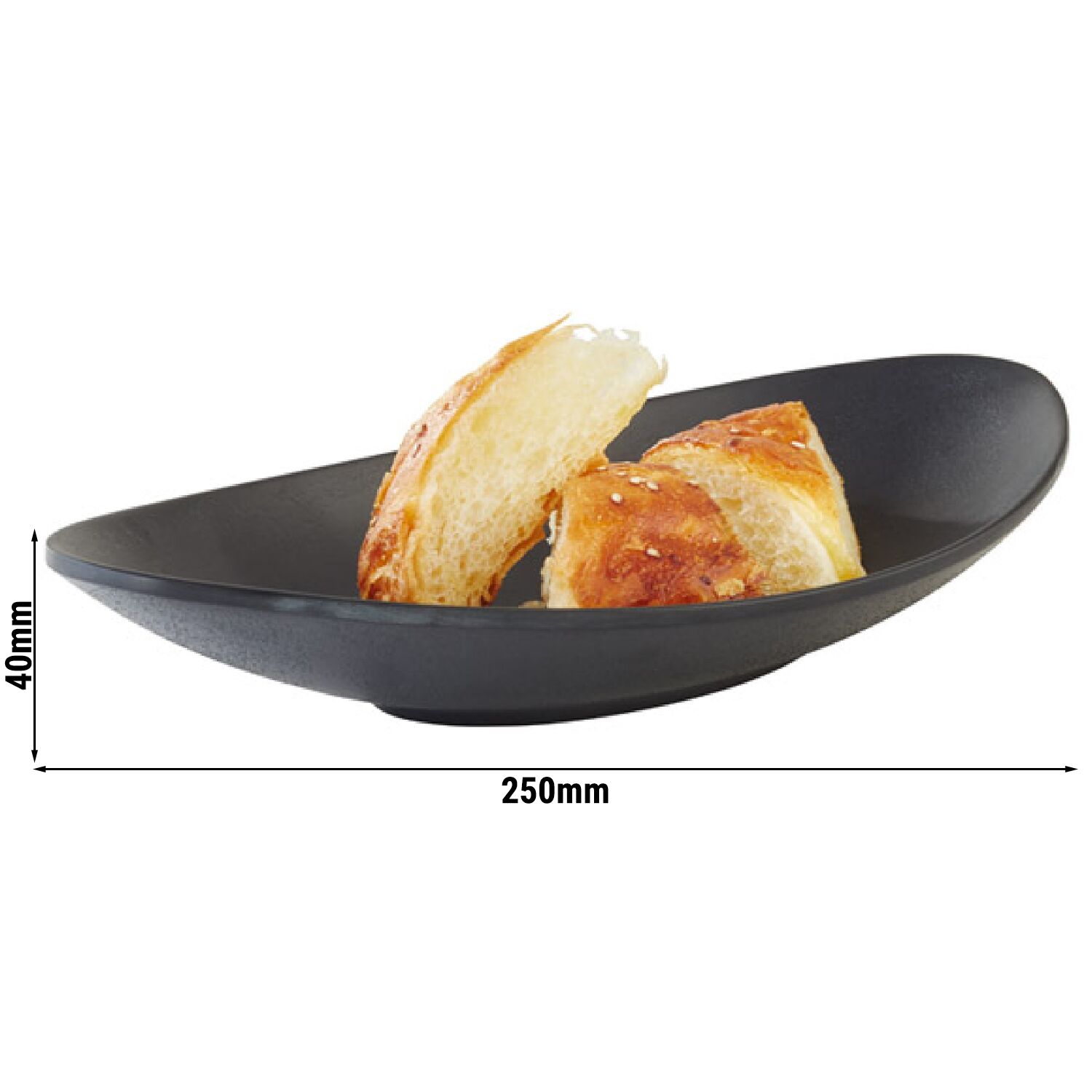 (6 pièces) Bol - ZEN - Mélamine - 0,25 litre - 250 x 135 mm - Noir