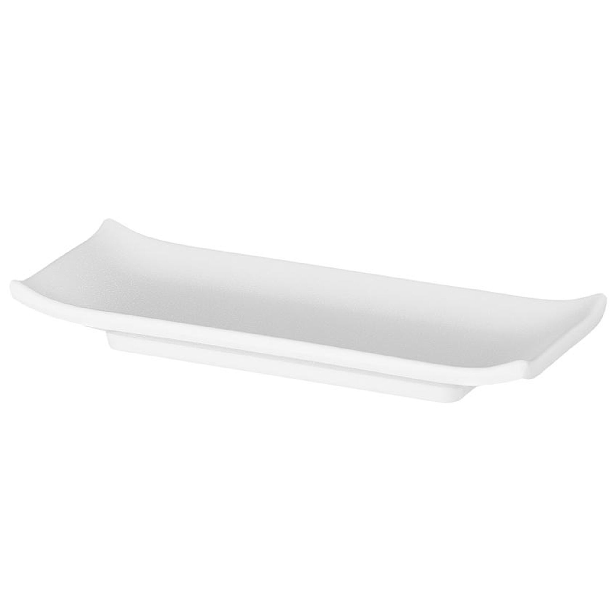 (6 pcs) Plateau de présentation - ZEN - Mélamine - 225x95mm - Hauteur:30mm - Blanc - empilable, compatible lave-vaisselle