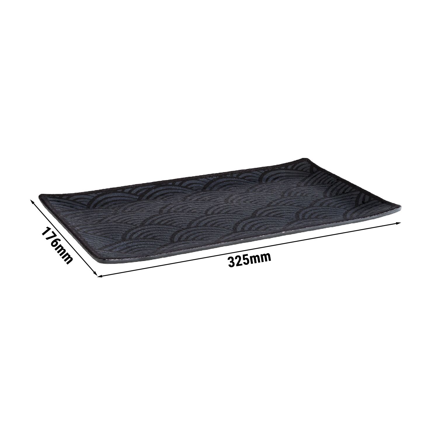 (6 pièces) Plateau GN 1/3 – DARK WAVE – Mélamine – Hauteur : 20 mm – Noir