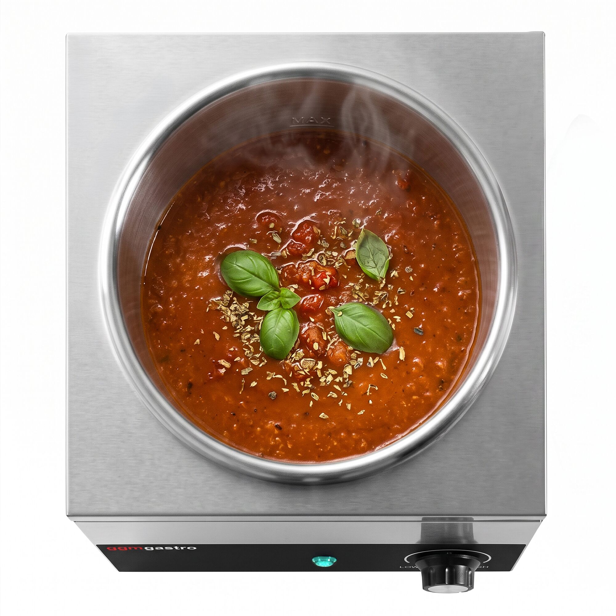 Commercial Bain Marie Soup & Sauce Warmer - Wet Heat - 3,5L - 200W - 1 Round Pot with 3,5L