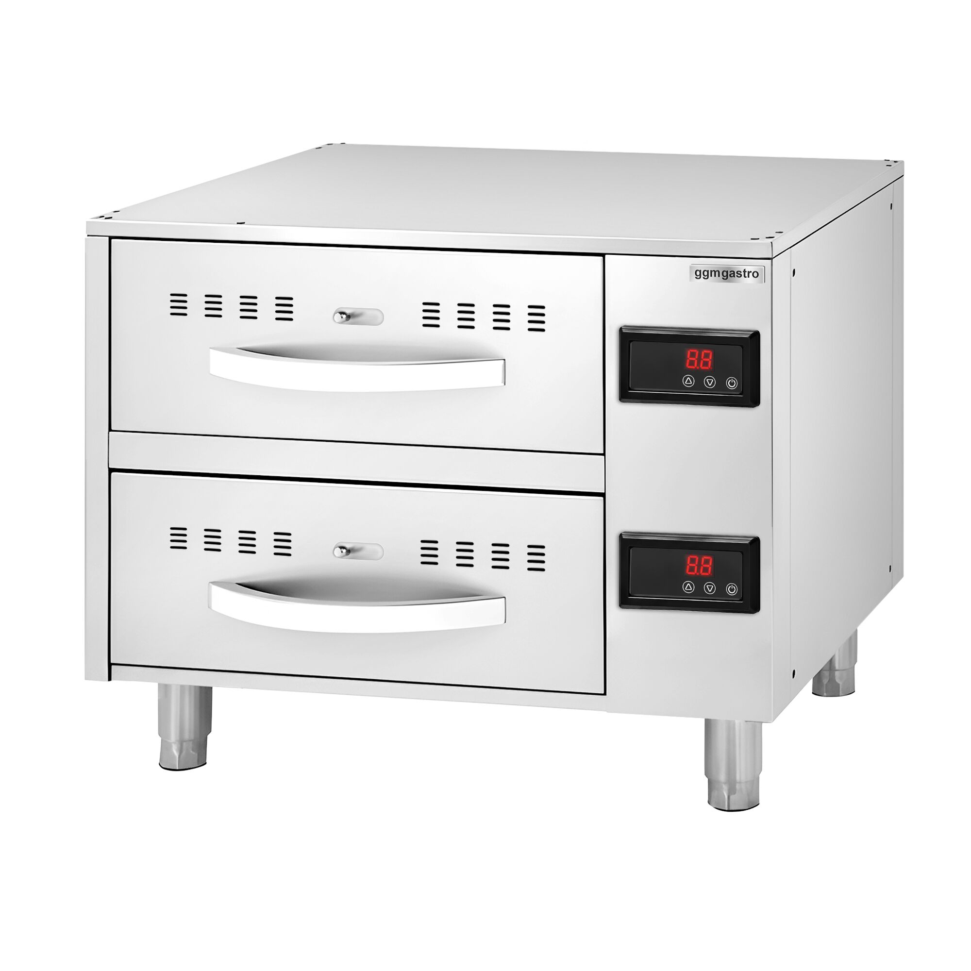 Meuble chauffant à tiroirs GN 1/1 - 2 tiroirs - 4kW - 824x578x680mm