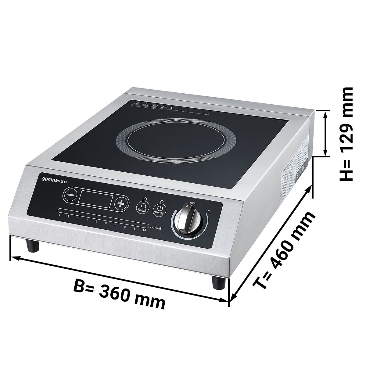Réchaud à induction à poser - 3,5kW - 1 foyer