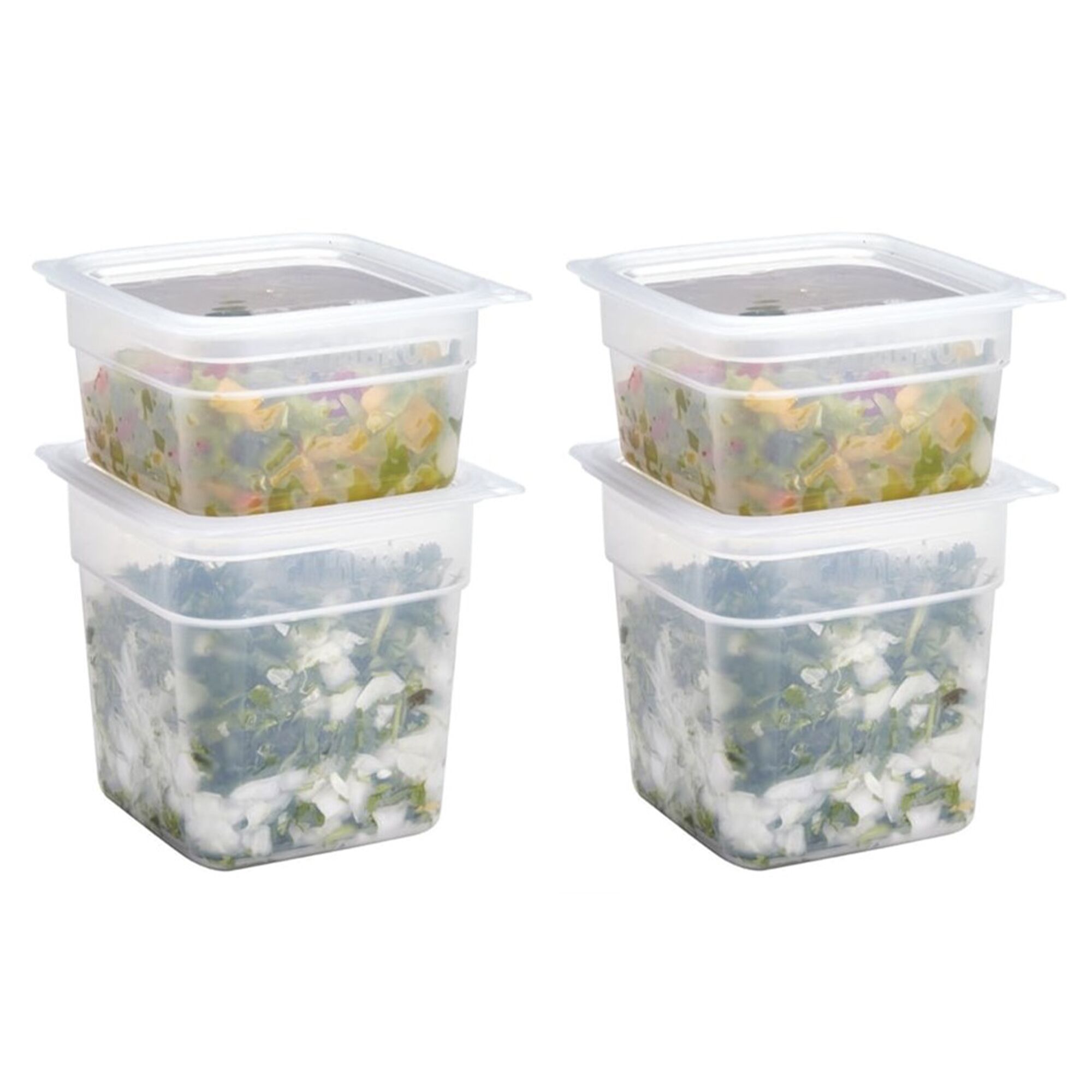 CAMBRO | CAMSQUARES® - Set de récipients FreshPro - 8 pièces - 2x 0,95 litre & 2x 0,47 litre - Transparent