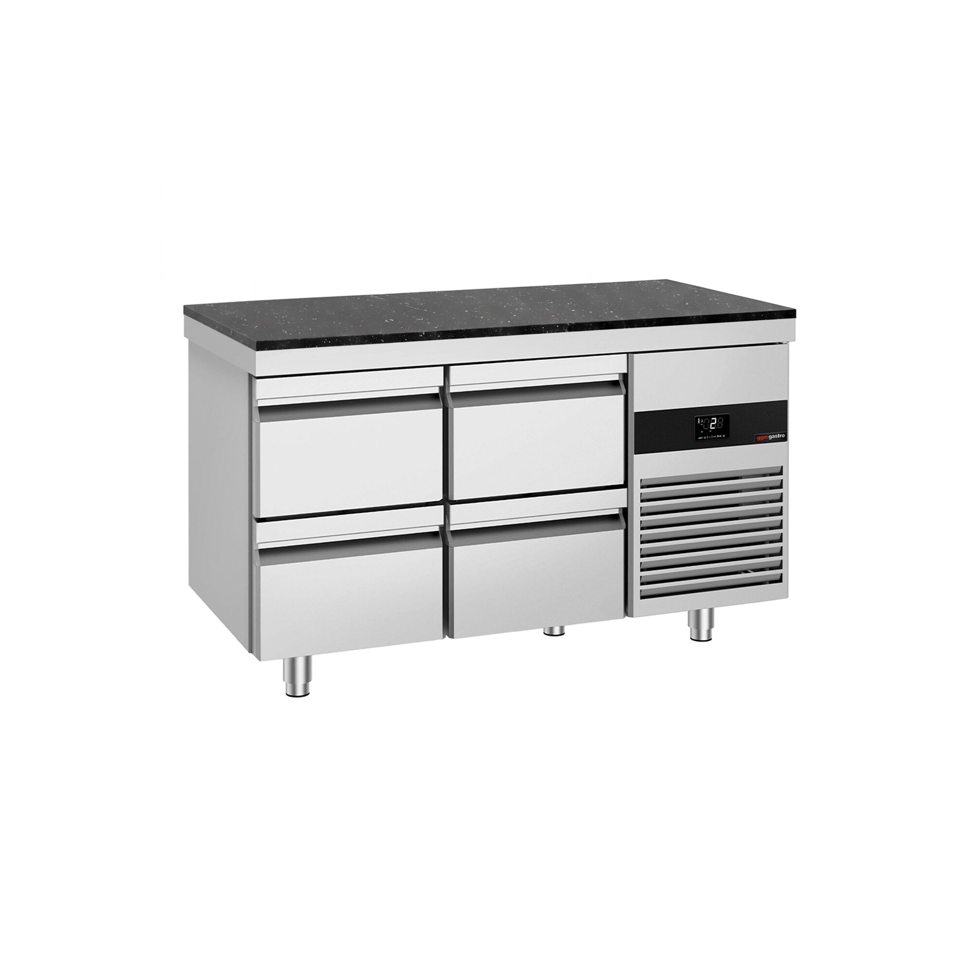 PREMIUM Refrigerated Counter – 1400 × 700 mm – with 4 Drawers – incl. Granite Worktop