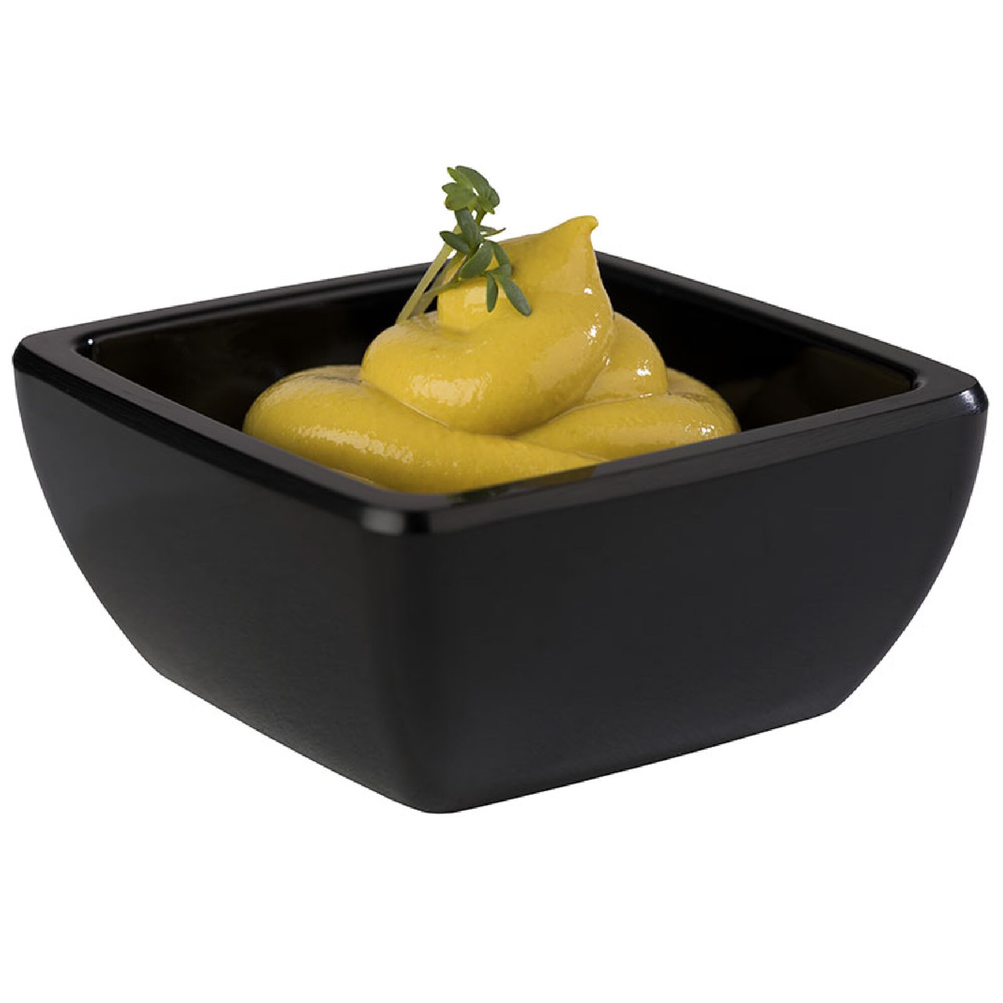 (6 pièces) Coupelles à sauce - PURE - Melamine - 50 ml - carré - Noir