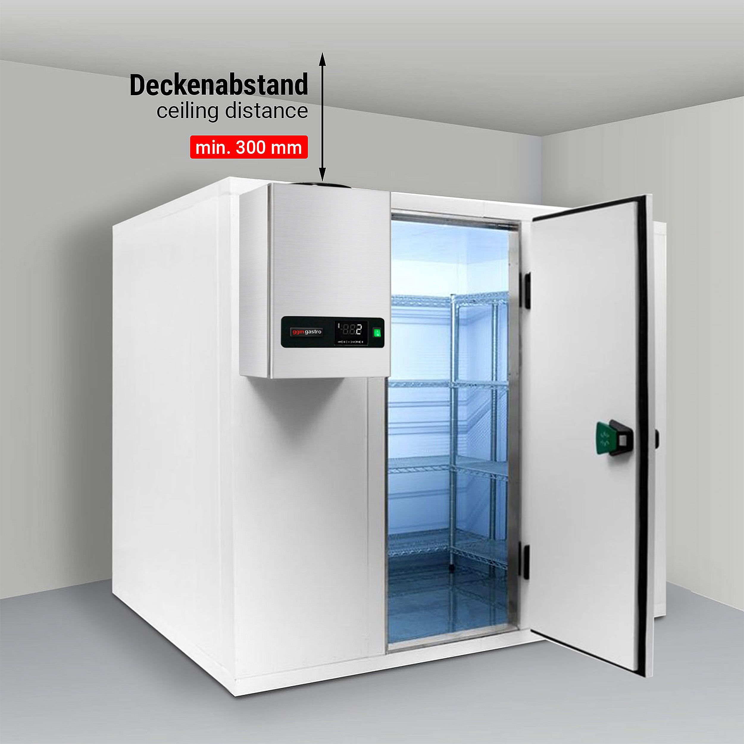 En acier inoxydable Groupe de froid monobloc mural - Monobloc - pour volume max. 5m³ - 550W