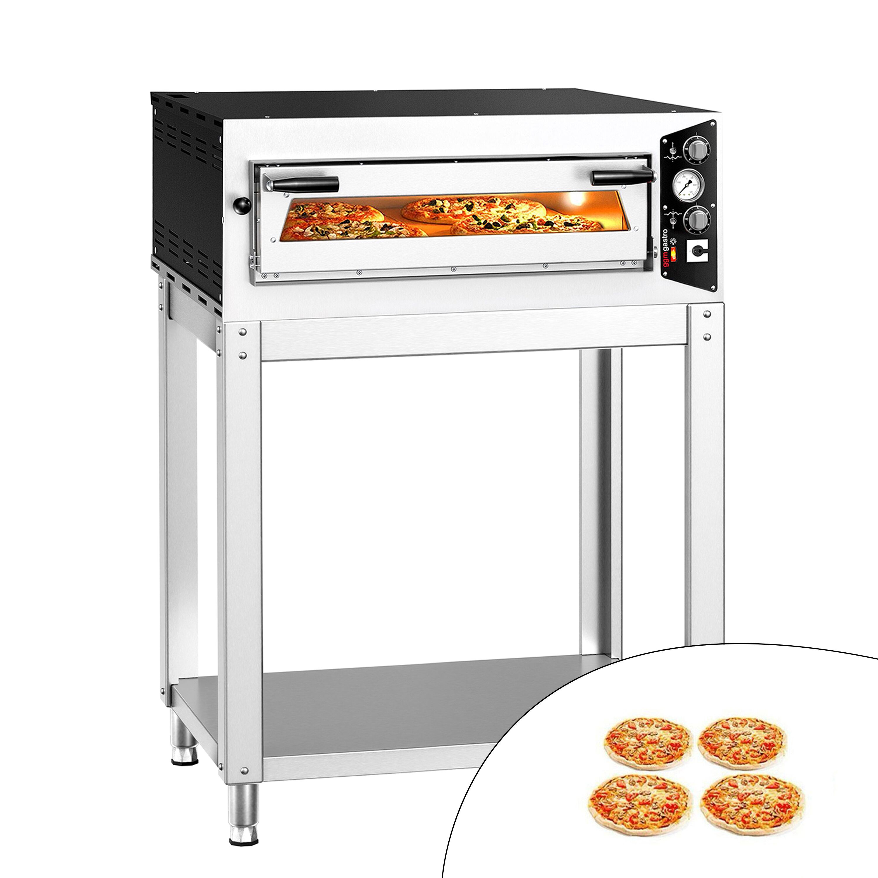 Four à pizza électrique – 4 x 35 cm – Manuel – incl. support inférieur