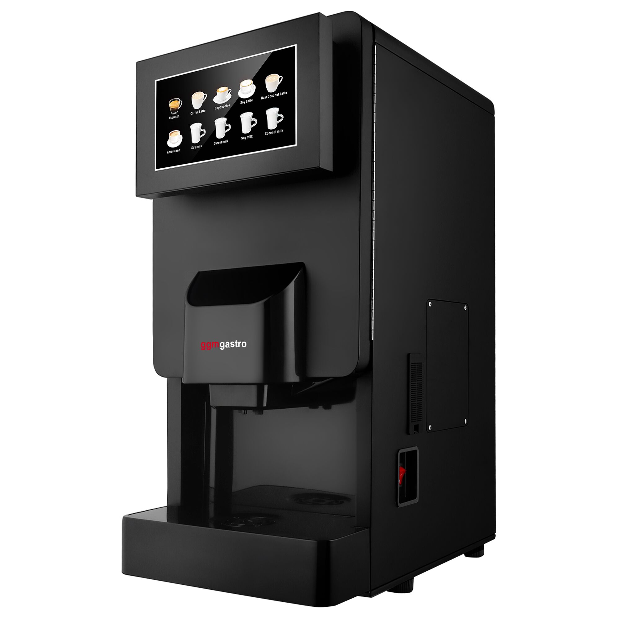 Commercial tabletop instant hot drinks machine, 4 ingredient canisters — 2.0 kW — Touch — Black