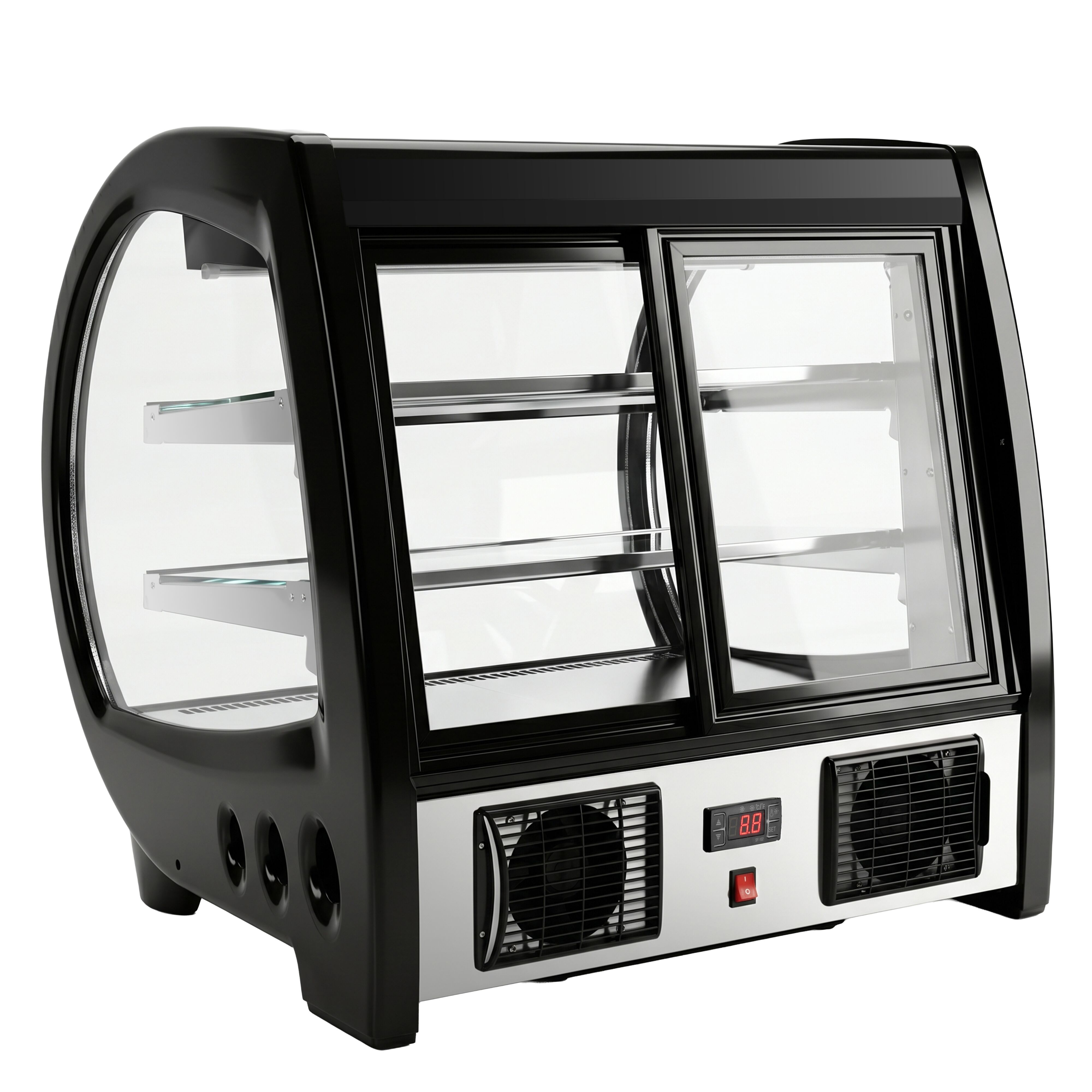 Tisch-Kühlvitrine - 188 Liter - 718mm - mit 2 Ablagen - LED Beleuchtung