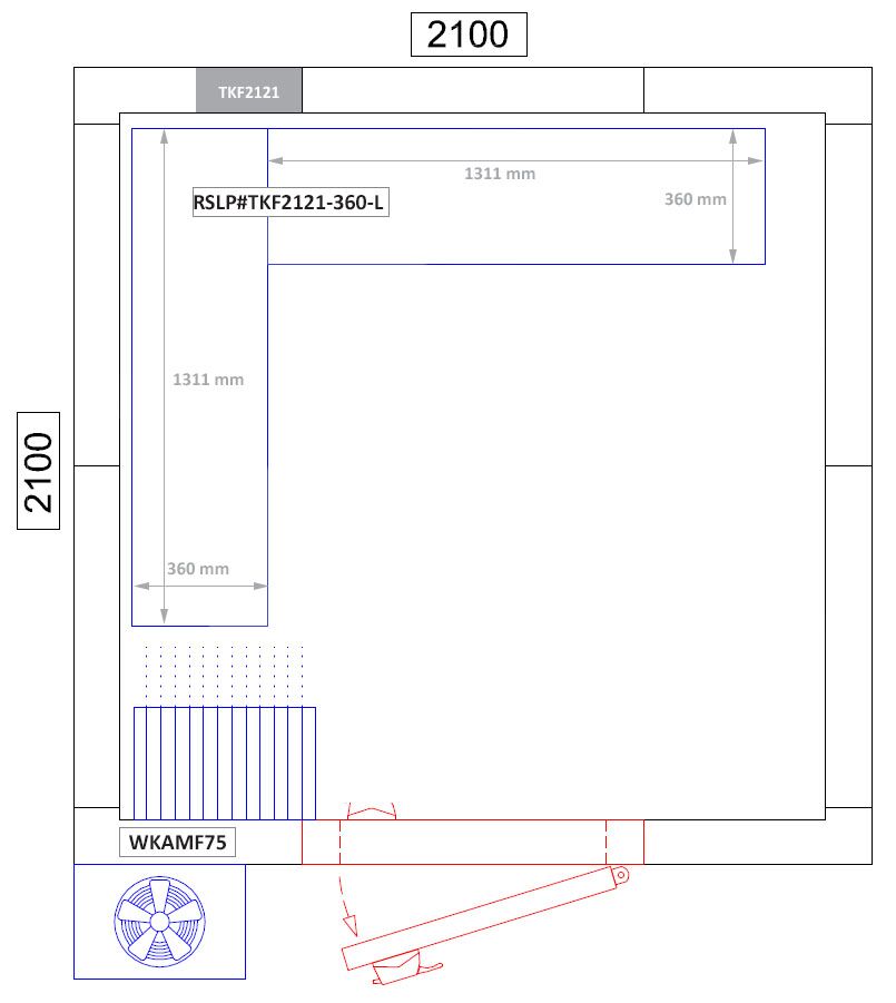 Kit rayonnage en aluminium - En angle (L) gauche - Profondeur:360mm - Capacité de charge:600kg