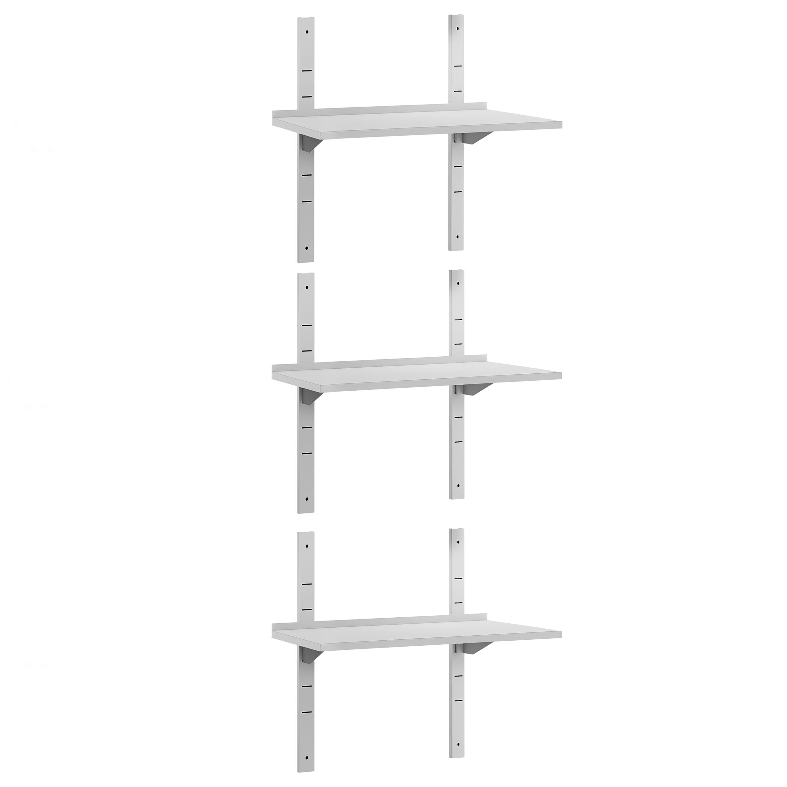 Étagère murale ECO en inox - 1000 × 300 mm - avec 3 étages