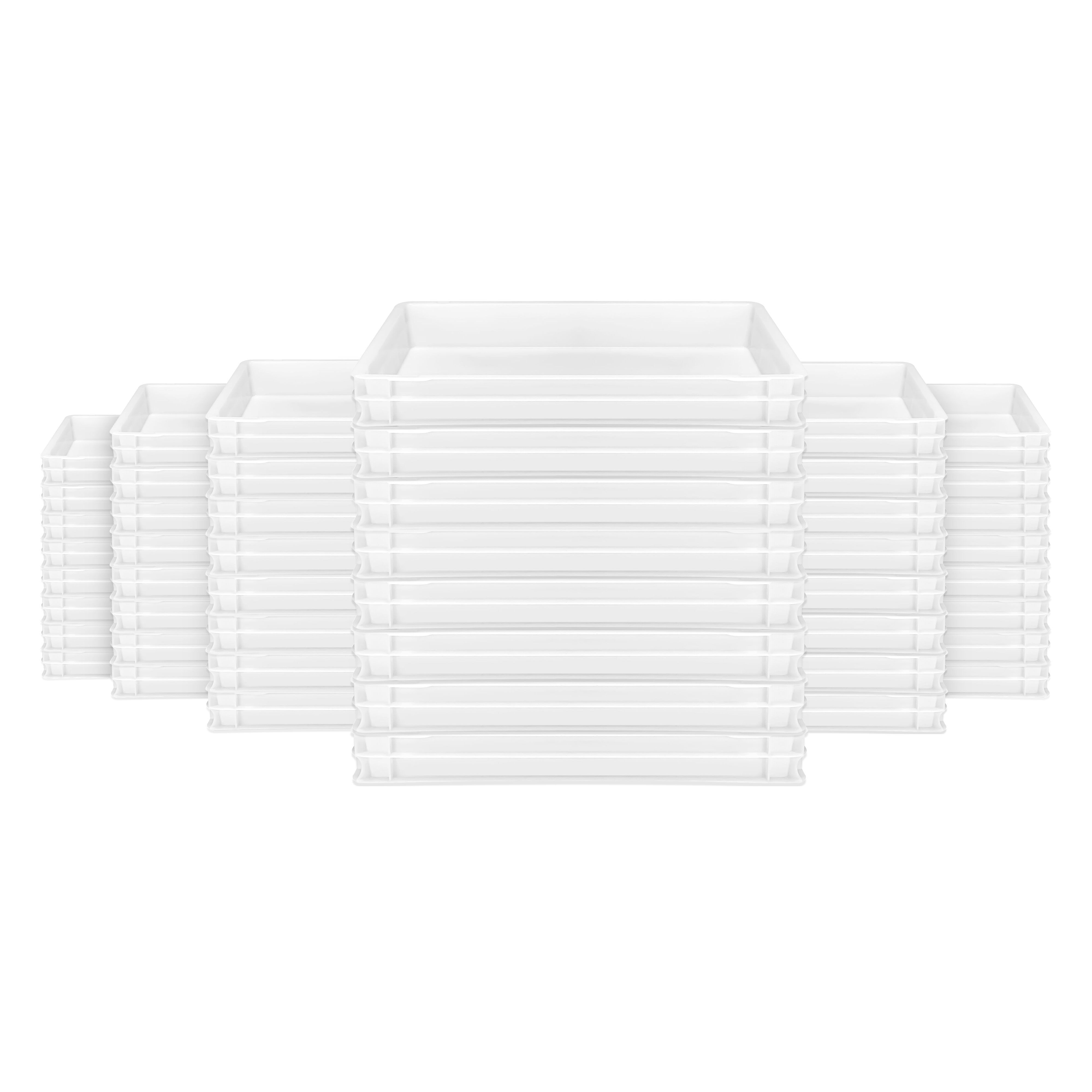(48 pcs) Bac à pâtons - 600x400mm - Hauteur: 70mm - Polypropylène - Blanc