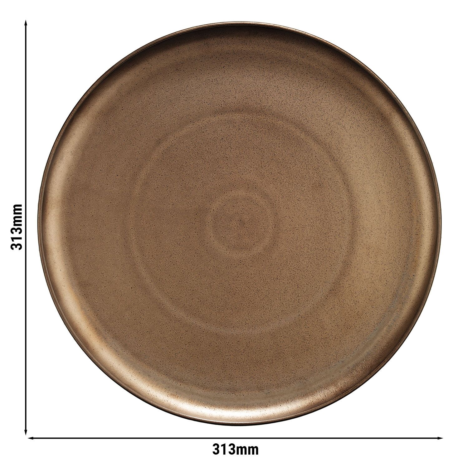 (12 pièces) Assiette à Pizza en Porcelaine - Ø 310 mm - Bronze
