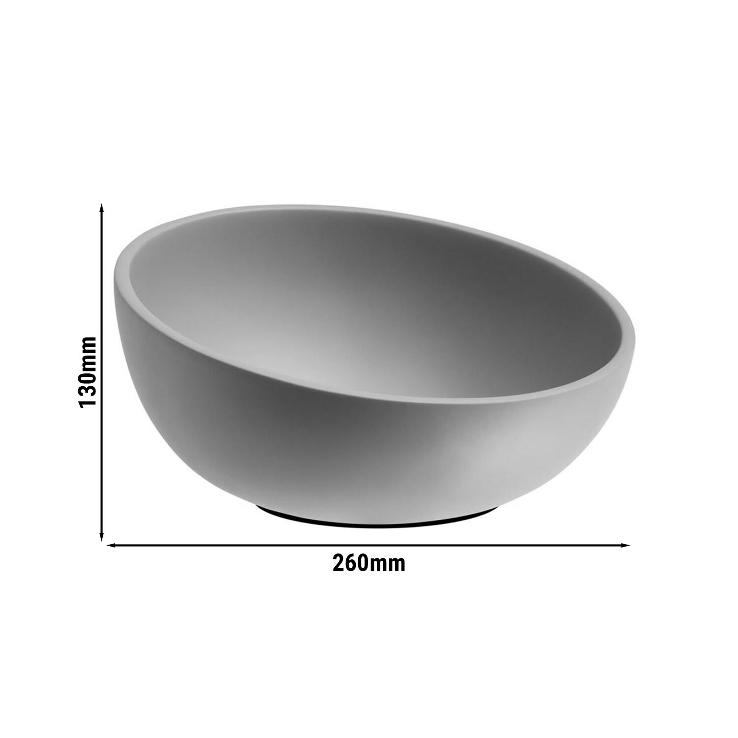 (6 pcs) Coupe - ELEMENT - Béton - 1,7L - carré - 260x260mm - Profondeur : 130mm - Gris