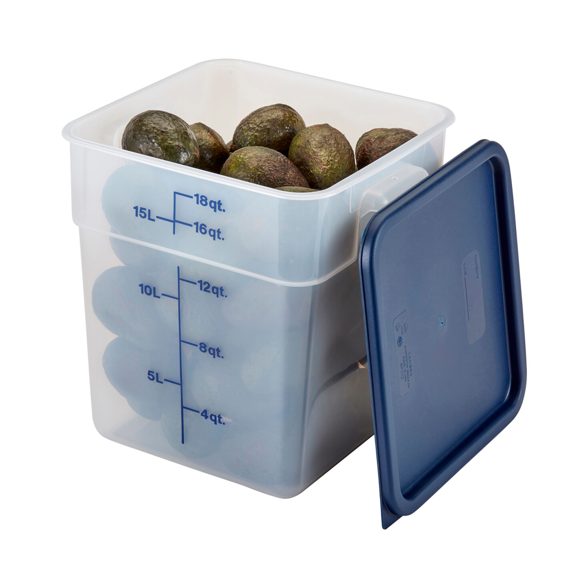 (6 pièces) CAMBRO | CAMSQUARES® – Récipient – 17,2 litres – transparent