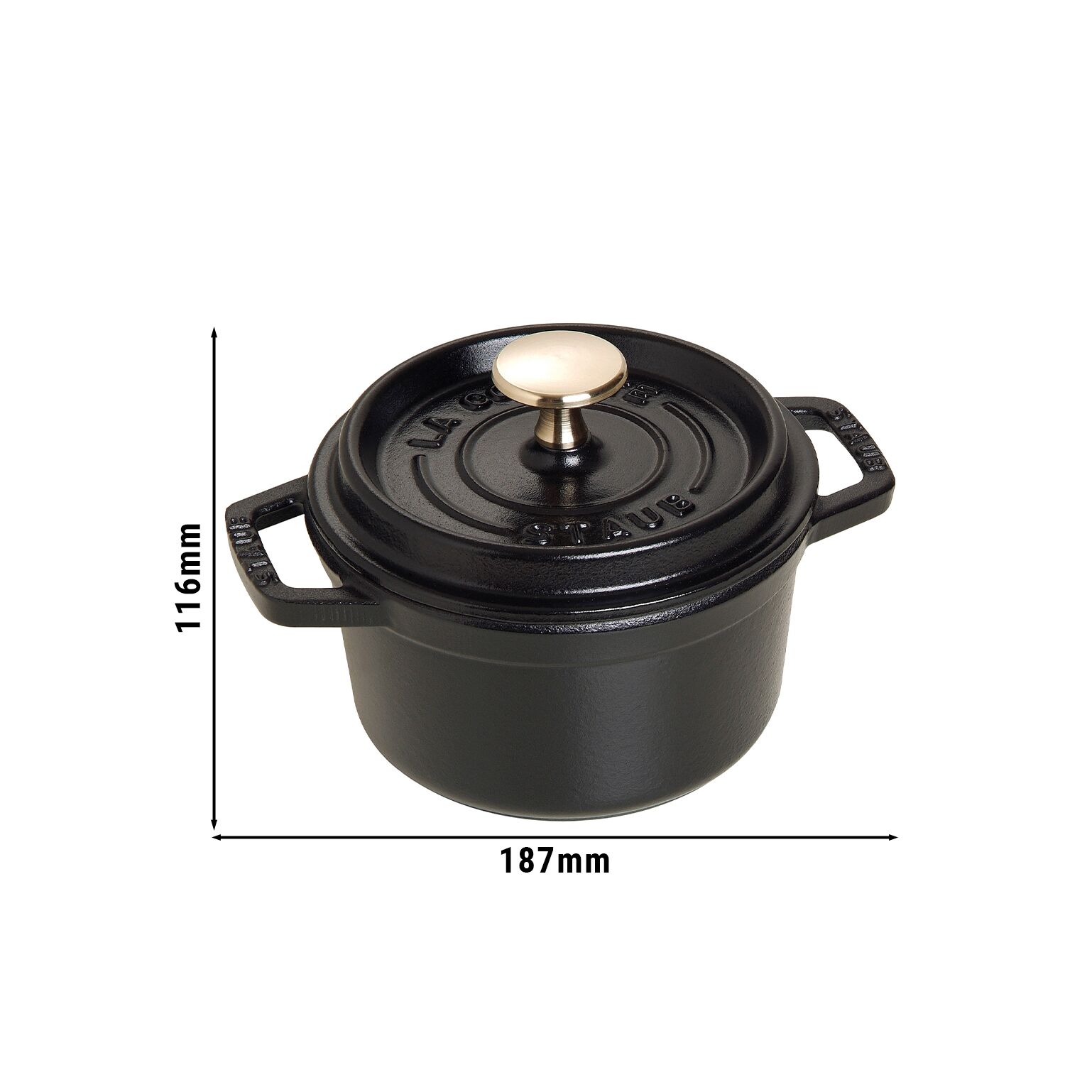 STAUB | LA COCOTTE - Cocotte - Ø 140mm - Gjutjärn - Svart