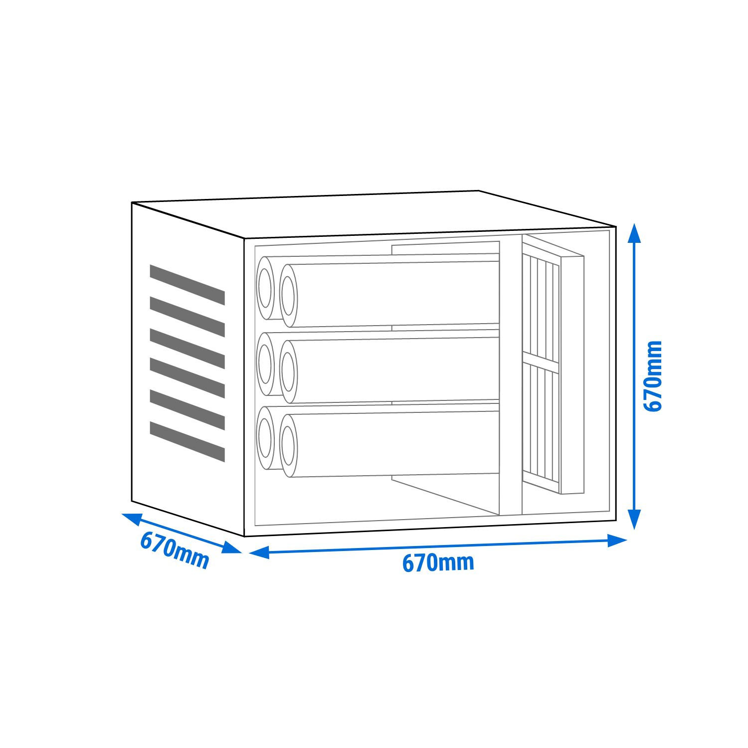 Système de filtration d’air extrait sans moteur – 2500 m³ – taux de séparation de 70 % – avec préfiltre & filtre à charbon actif
