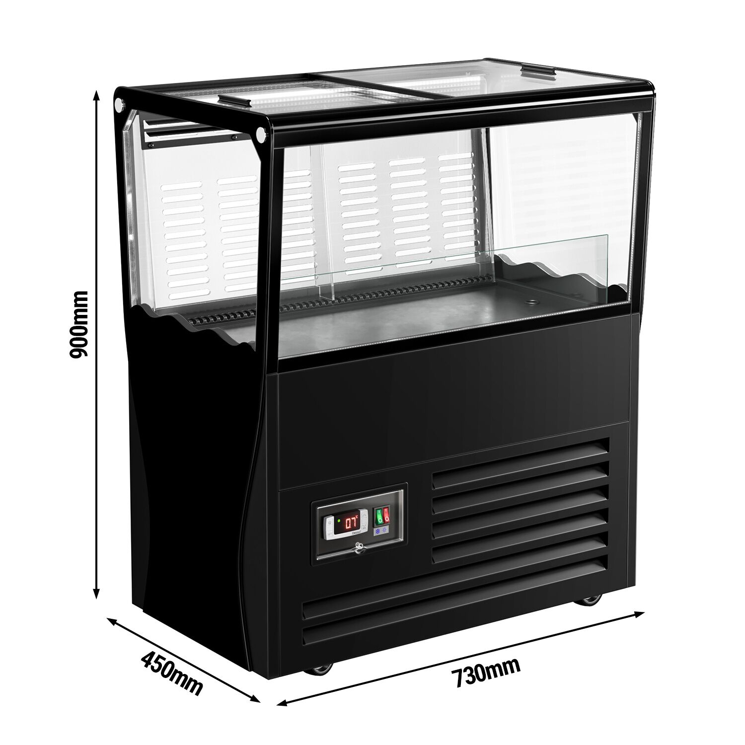 Chladicí ostrov na nápoje - 730x450 mm - 69 l - Se 2 posuvnými skleněnými víky - Pro CZ