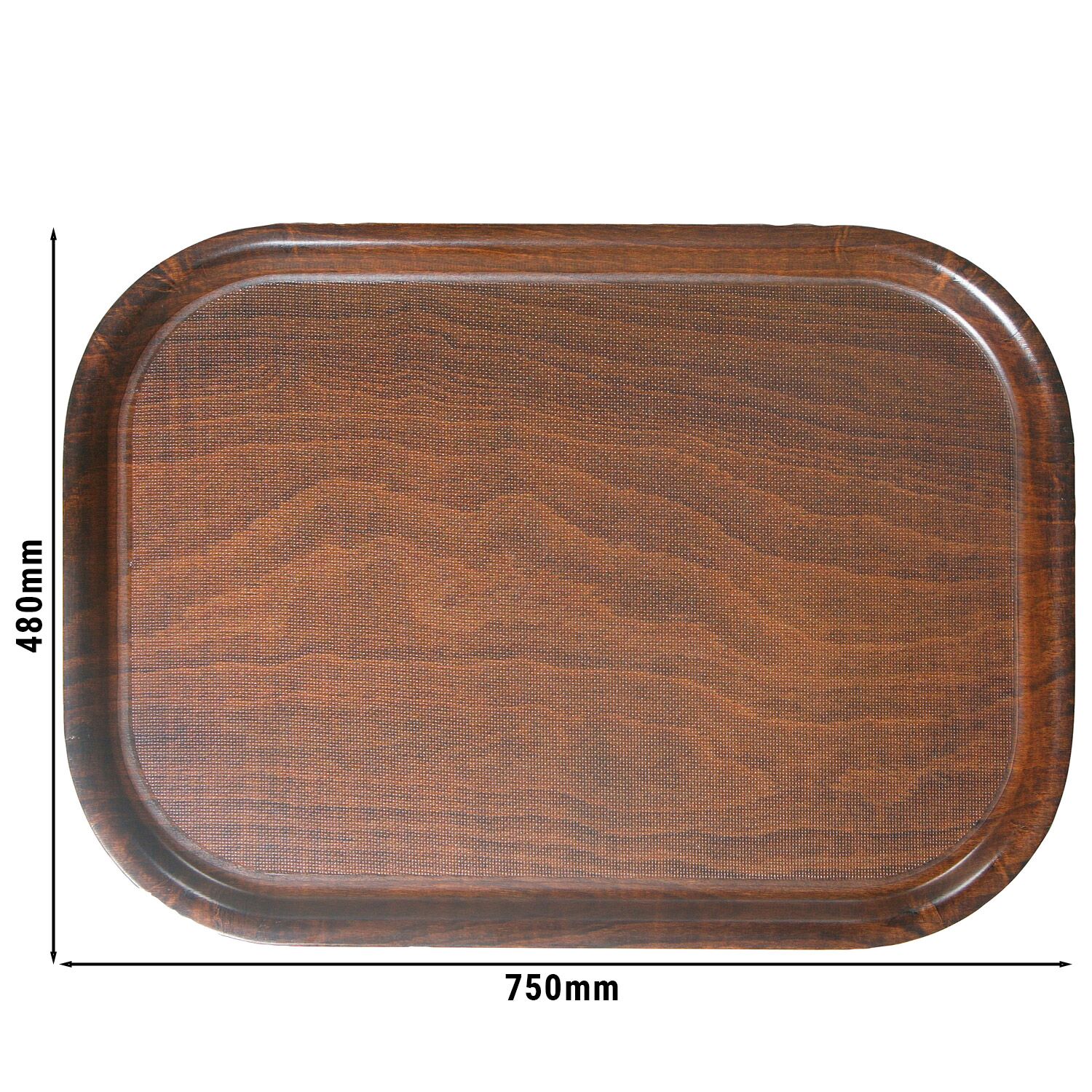 (12 pièces) CAMBRO | Plateau en bois véritable - Rectangulaire - 750x480mm     