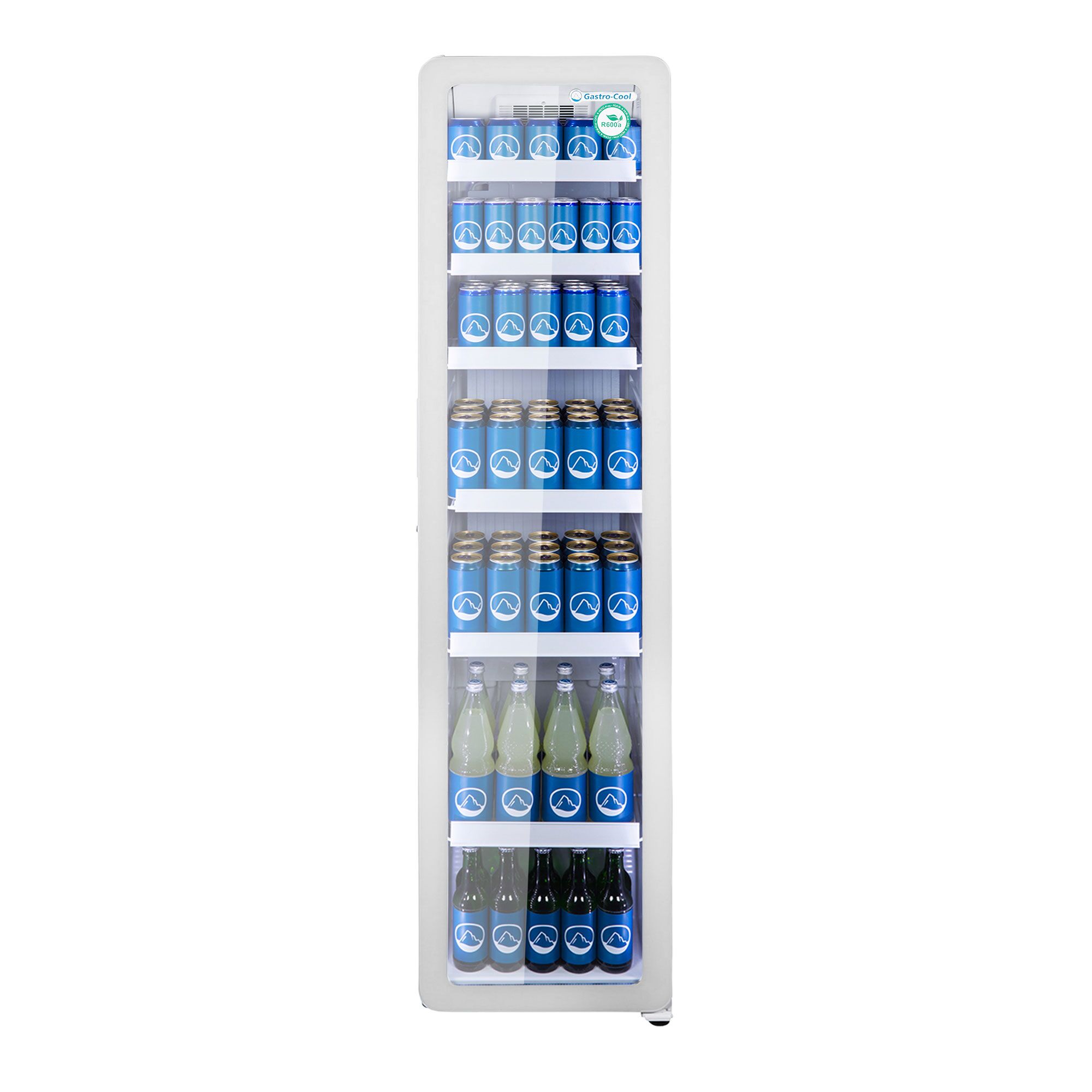 GASTRO-COOL | Getränkekühlschrank - 220 Liter - schmal - mit 1 Glastür - Weiß