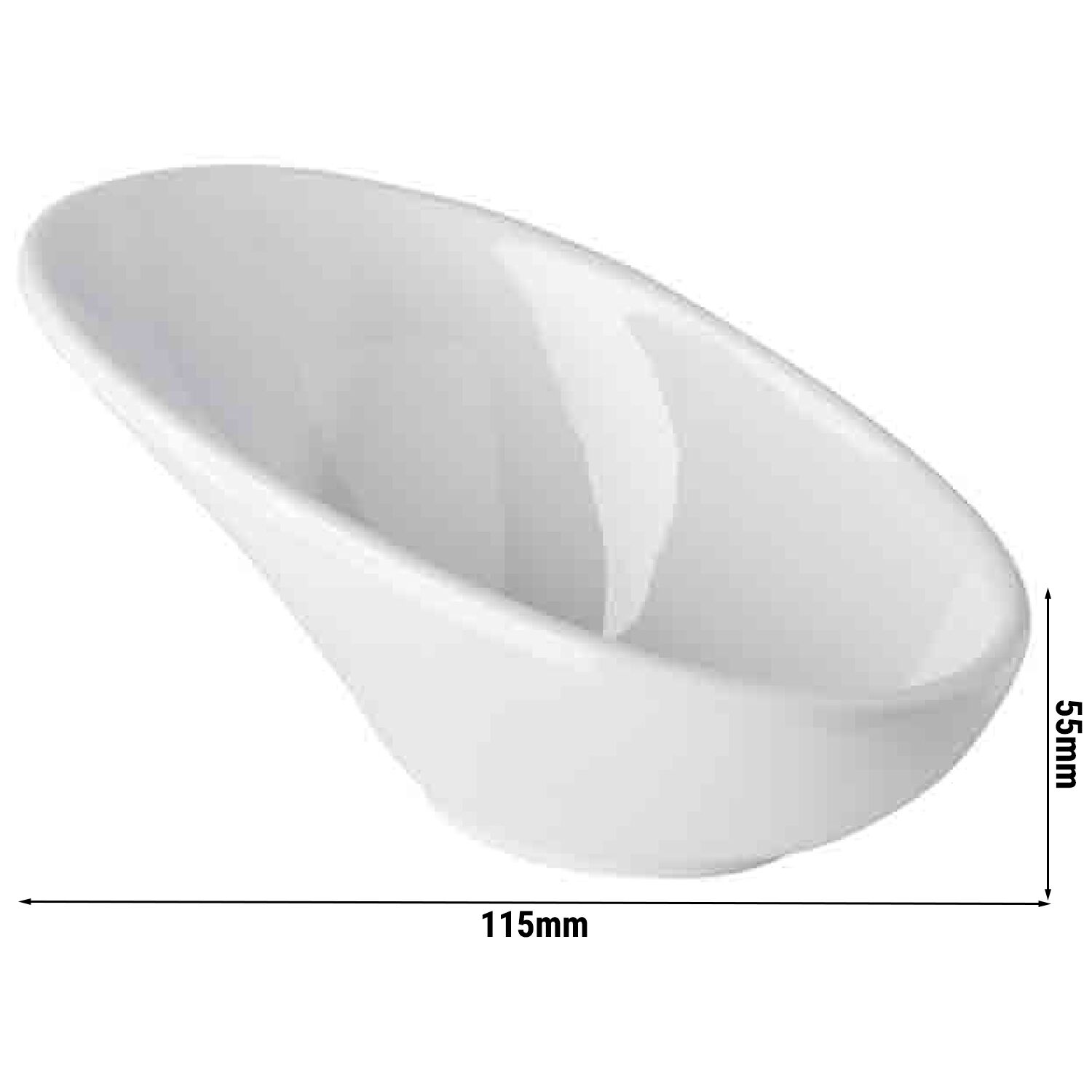 (24 pièces) Bol - MINI - Mélamine - 40 ml - 115 x 60 mm - Blanc