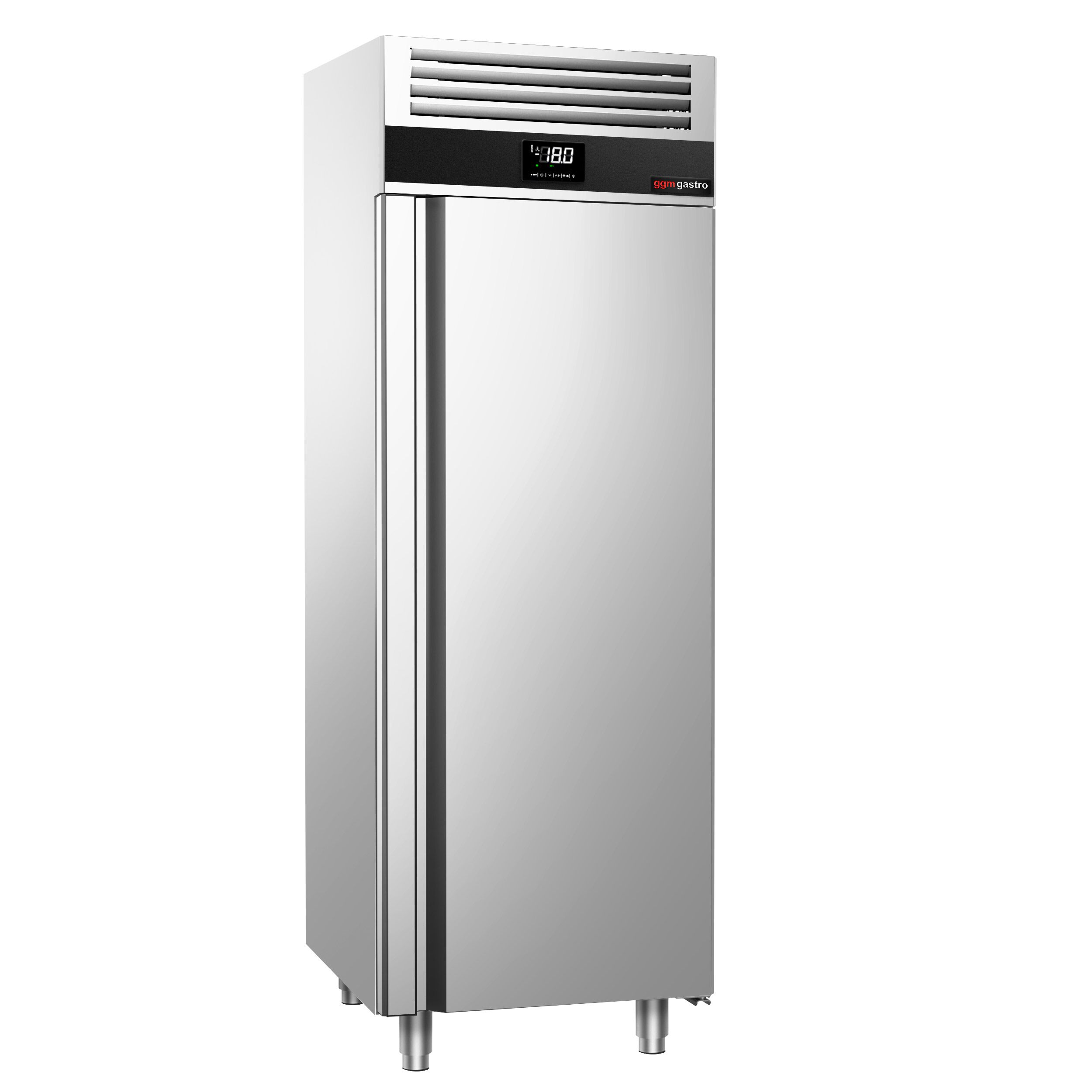 Armoire réfrigérée négative en acier inoxydable PREMIUM - GN 2/1 - 700 L - avec 1 porte vitrée & Glissières GN & 3 grilles GN 2/1