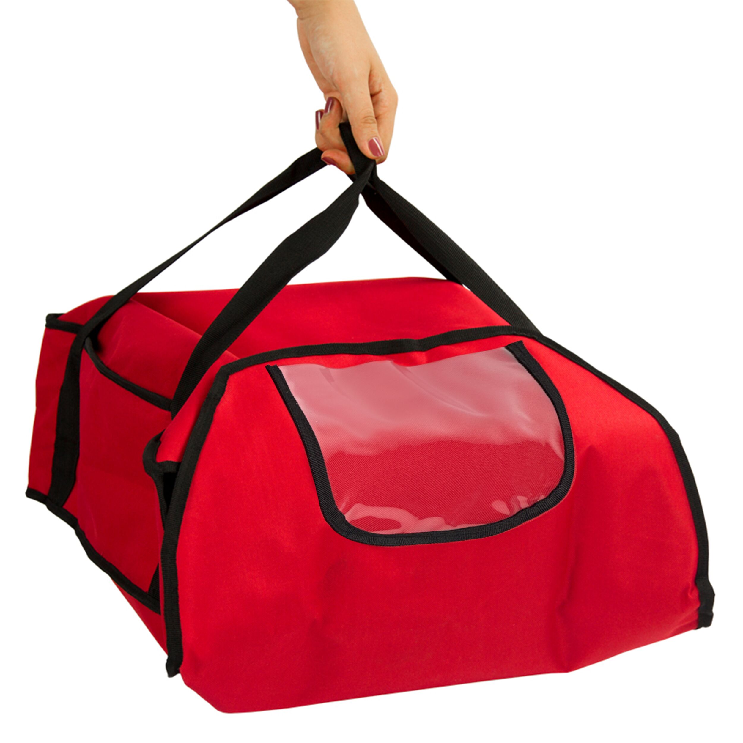 Sac à pizza / Sac isotherme - pour 5 boîtes à pizza 43x43cm - Rouge