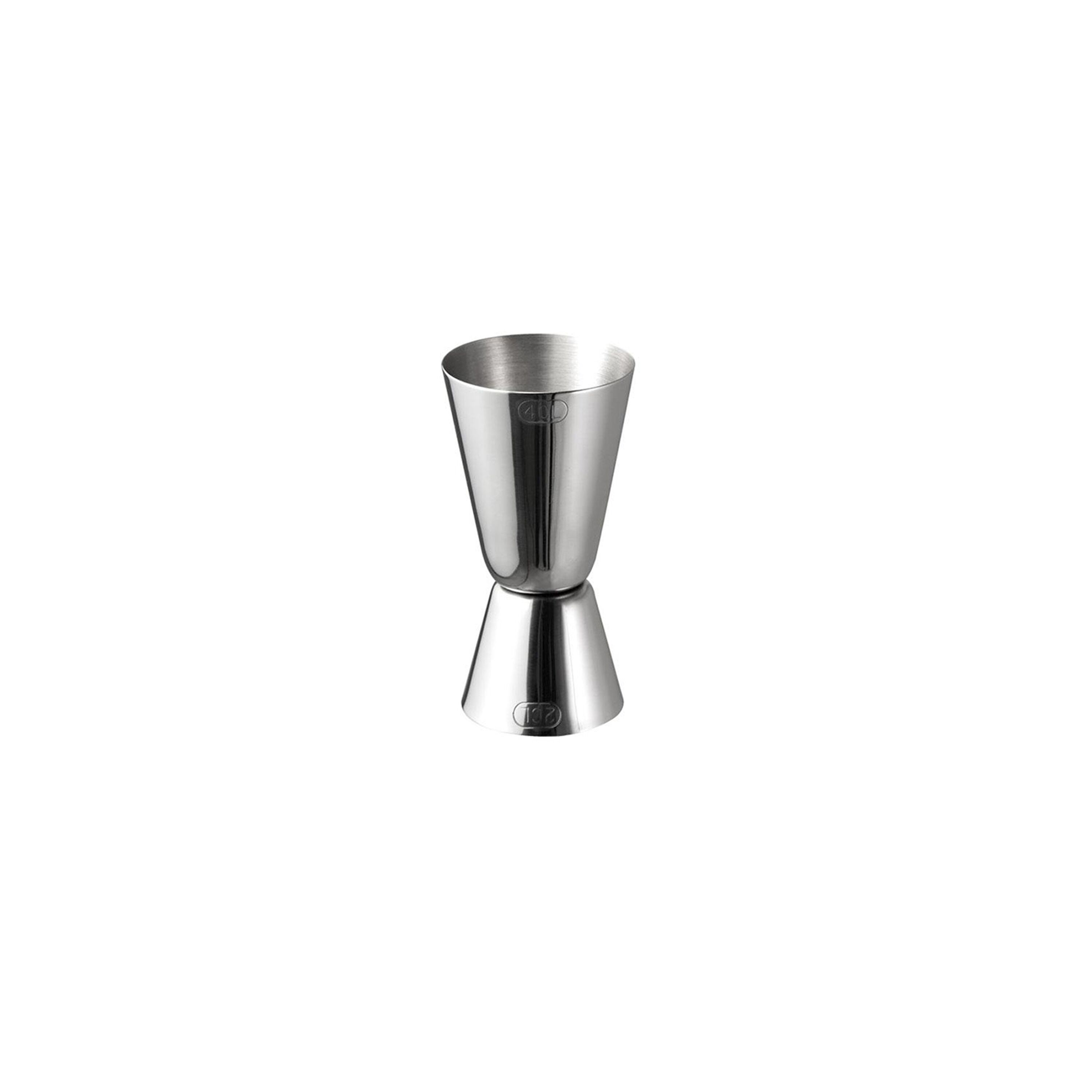 (6 pcs) Jigger double - acier inoxydable - 2cl/4cl (20/40 ml) - graduations extérieures