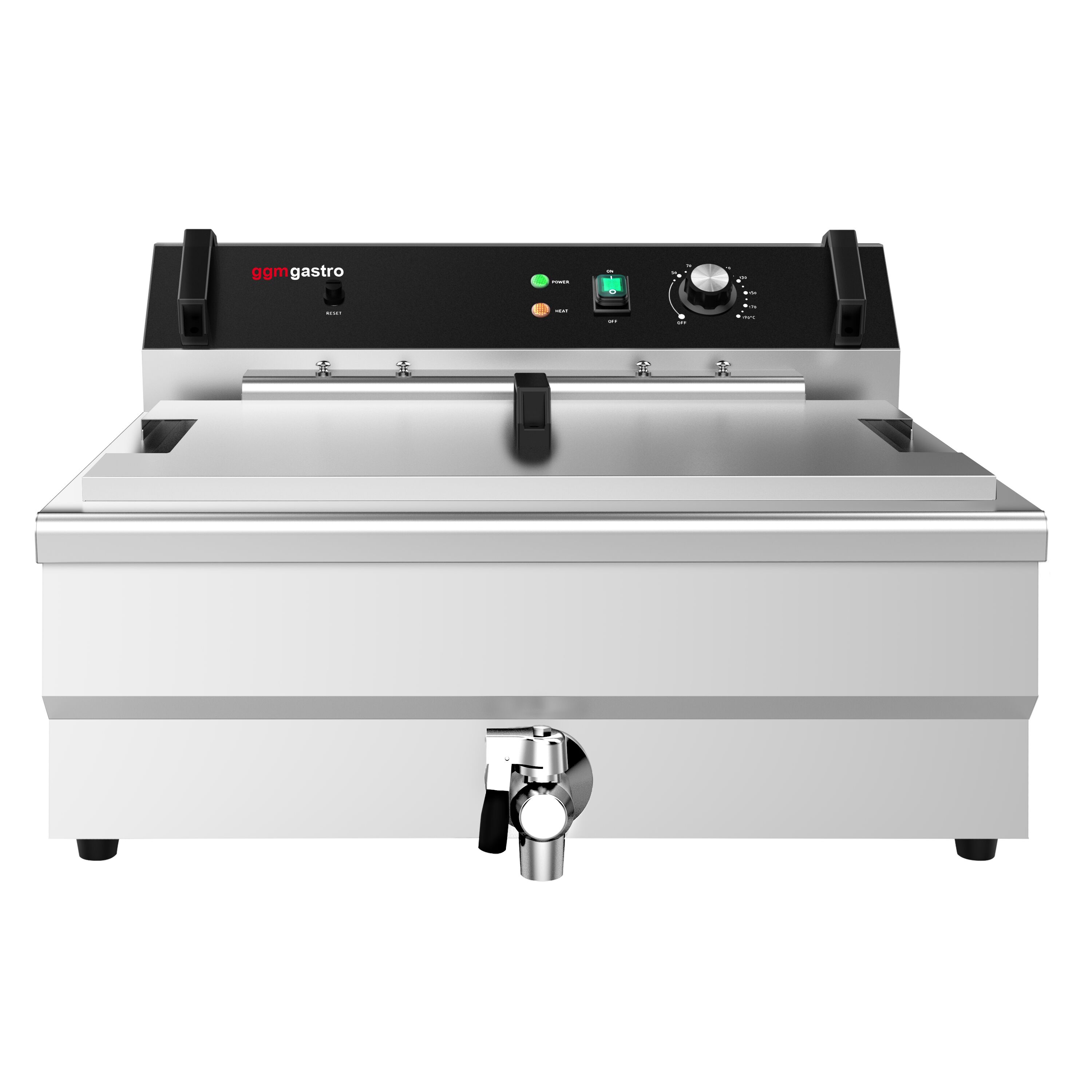 Friteuse à beignets électrique professionnelle - 30L - 5kW - Manuel - avec robinet de vidange