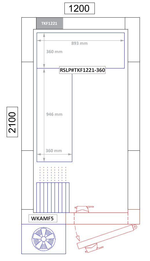 Kit rayonnage en aluminium - En angle (L) - Profondeur:360mm - Capacité de charge:600kg