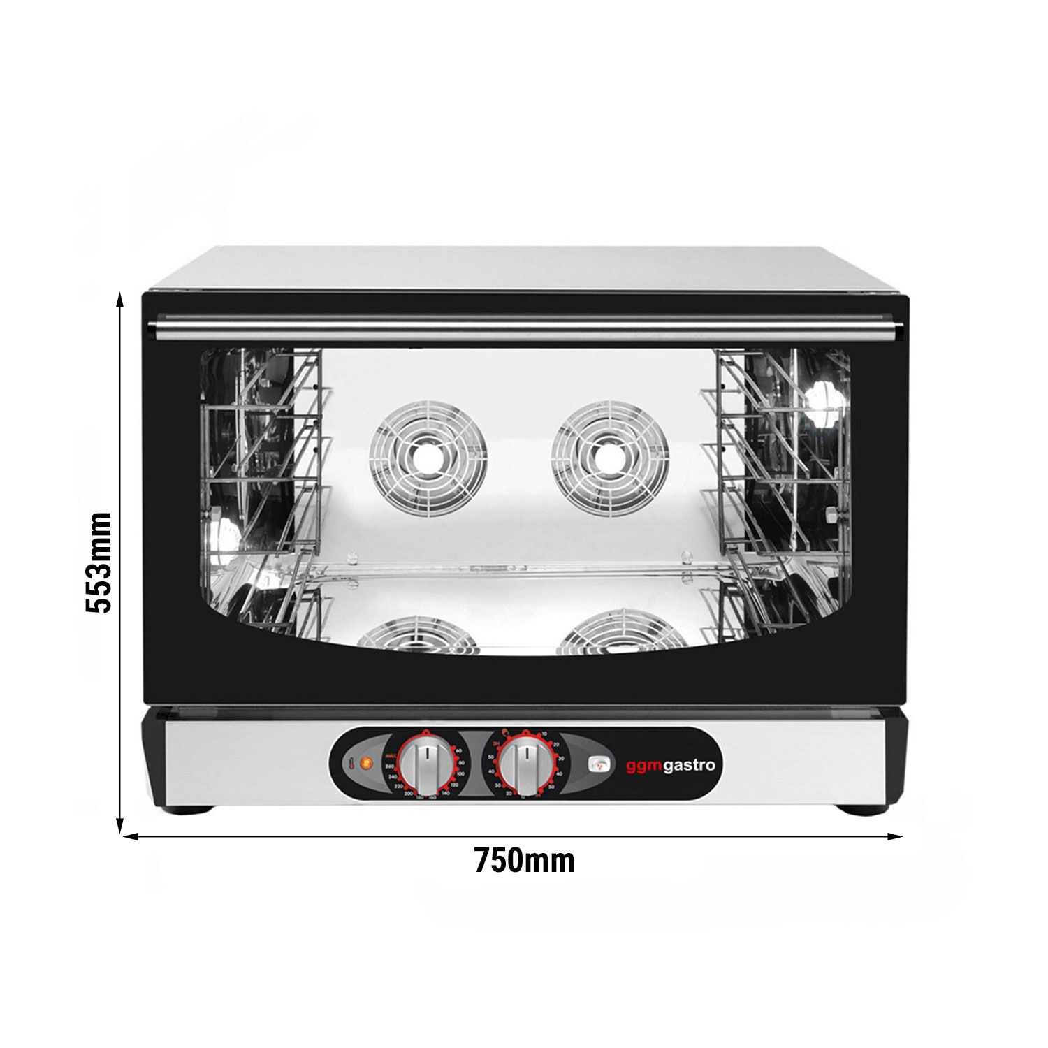 Four à convection COMPACT avec fonction vapeur – manuel – pour 4x GN 1/1 ou EN 600x400 – avec injection d’eau
