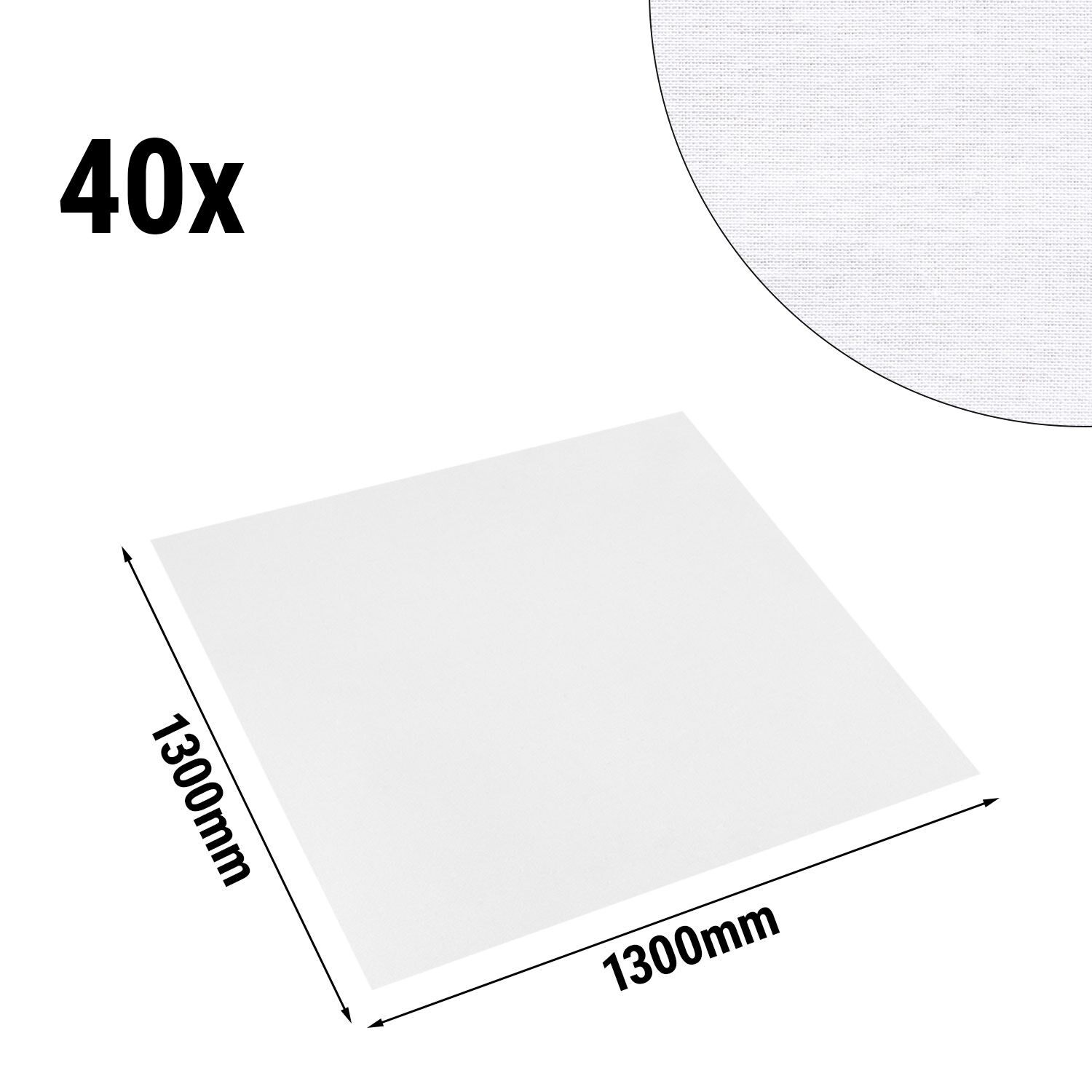 (40 pièces) Nappe damassée Tessin Atlas - 210 g/m² - 130 x 130 cm - Blanc
