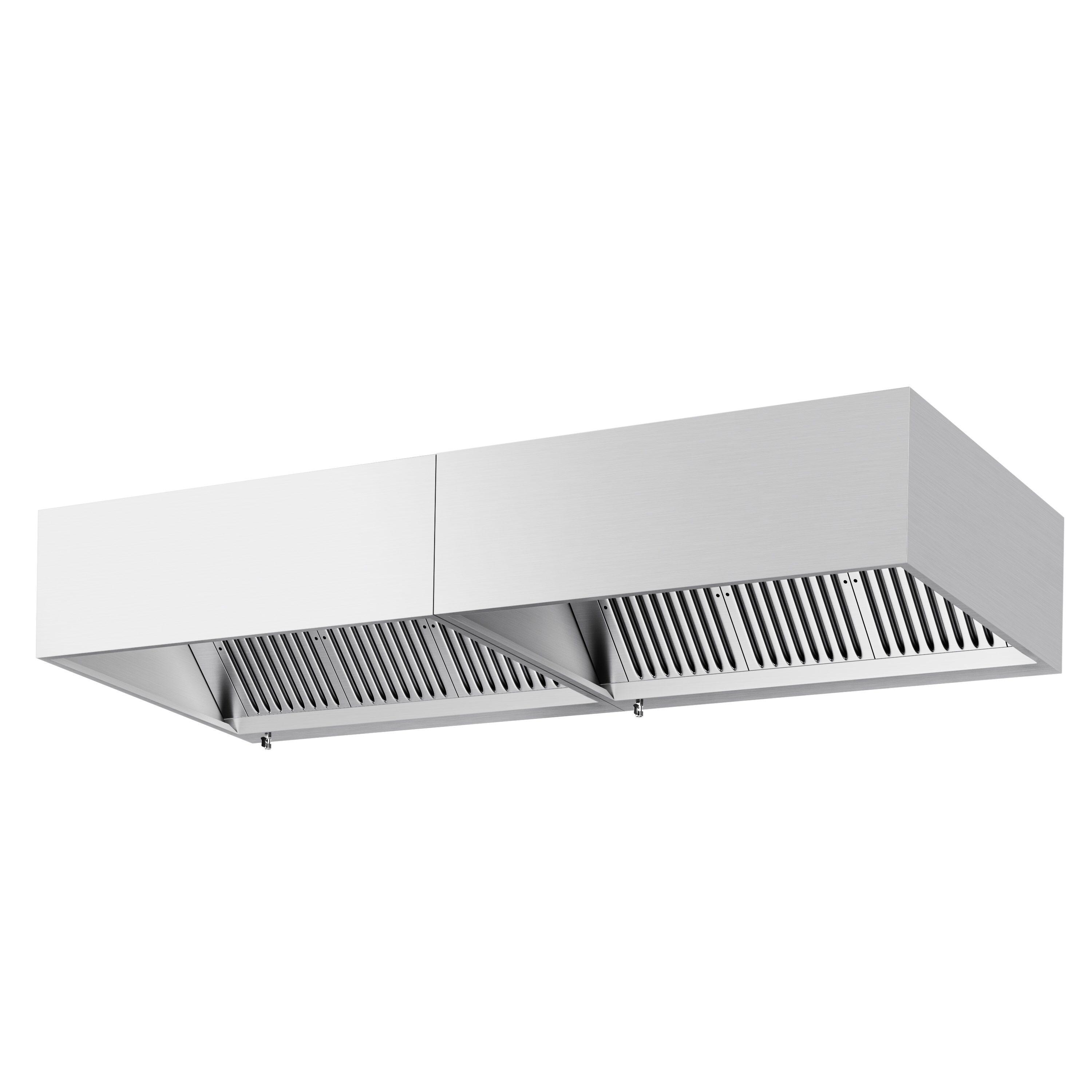 Hotte à adosser professionnelle - Profondeur 1100 - 2800mm - sans moteur - avec filtres et éclairage