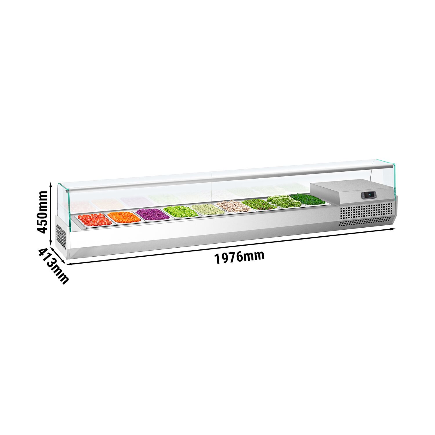 Vitrine Réfrigérée à Ingrédients PREMIUM PLUS - 1976x353mm - 9x GN 1/4