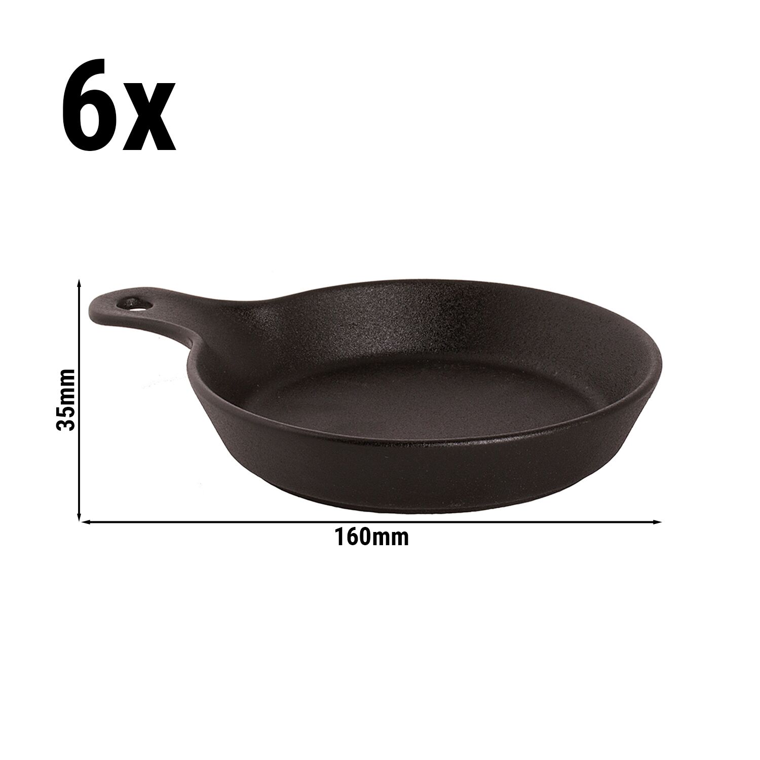 (6 pcs) Coupe UNIVERSE - Maastricht - Porcelaine - 350ml - Ø 160mm - Noir - avec poignées