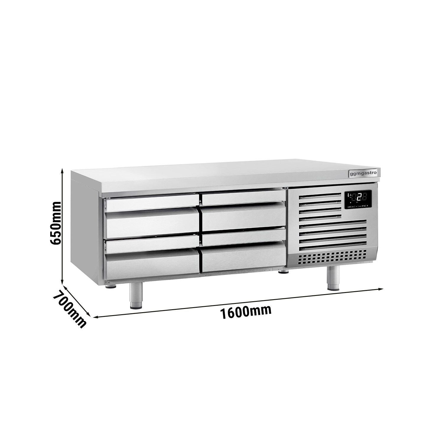 Commercial Refrigerated Counter PREMIUM PLUS - -2 to +8°C - 1600mm - 4 Drawer - 4x GN 1/1