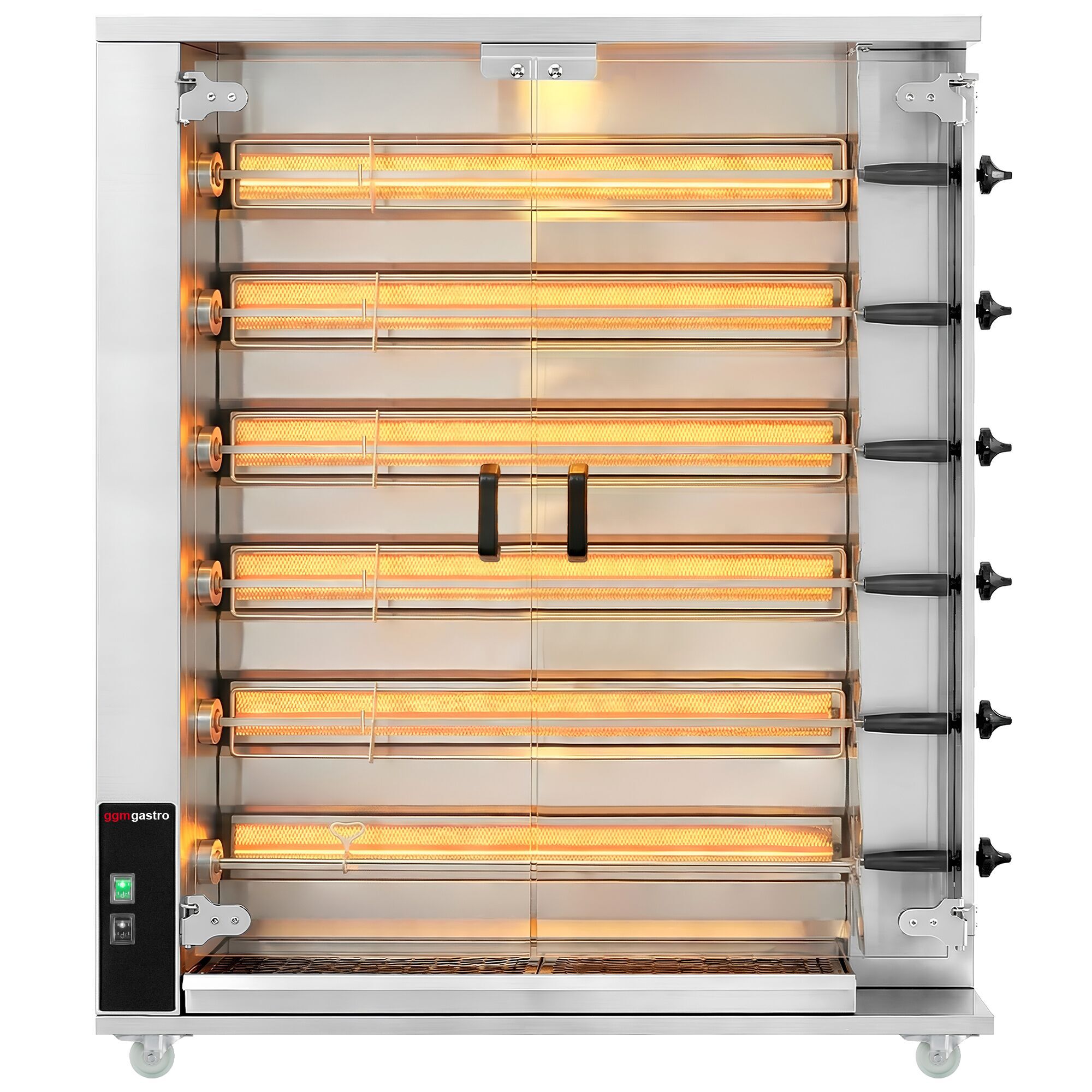 Gaz Rôtissoire à poulets Verticale - 6 broches pour jusqu’à 30 poulets - 28,2kW