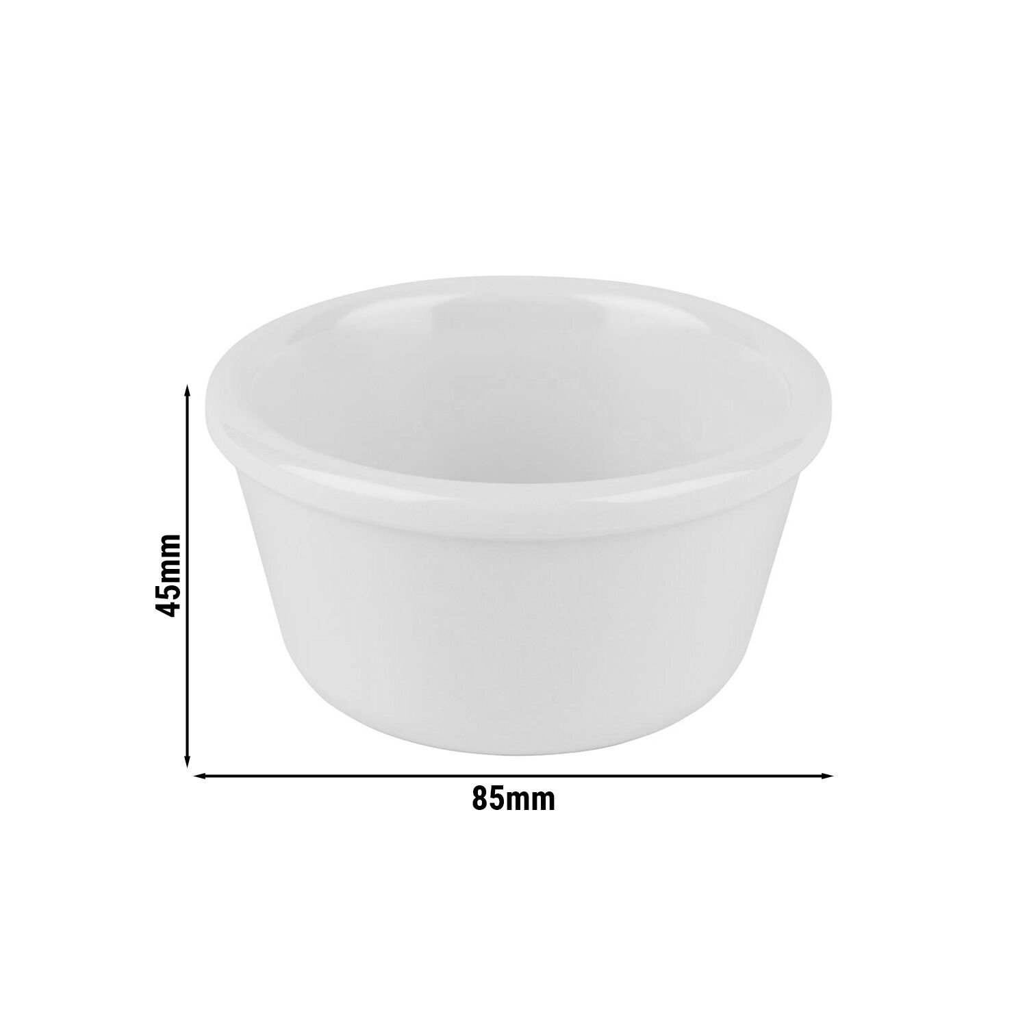 (24 pcs) Dipping Pot - CASUAL - Melamine - 120ml - round - Ø85mm - White