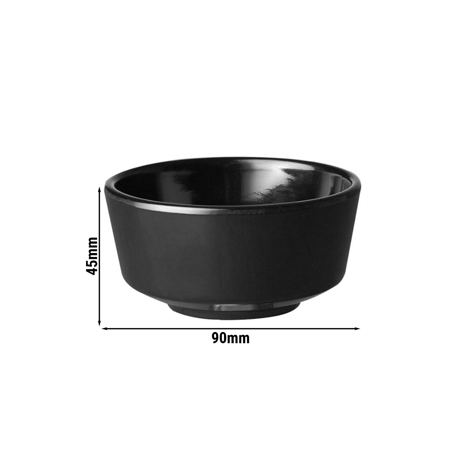 (6 pcs) Coupe - FLOAT - Mélamine - 150ml - Ø 90mm - Profondeur : 45mm - Noir