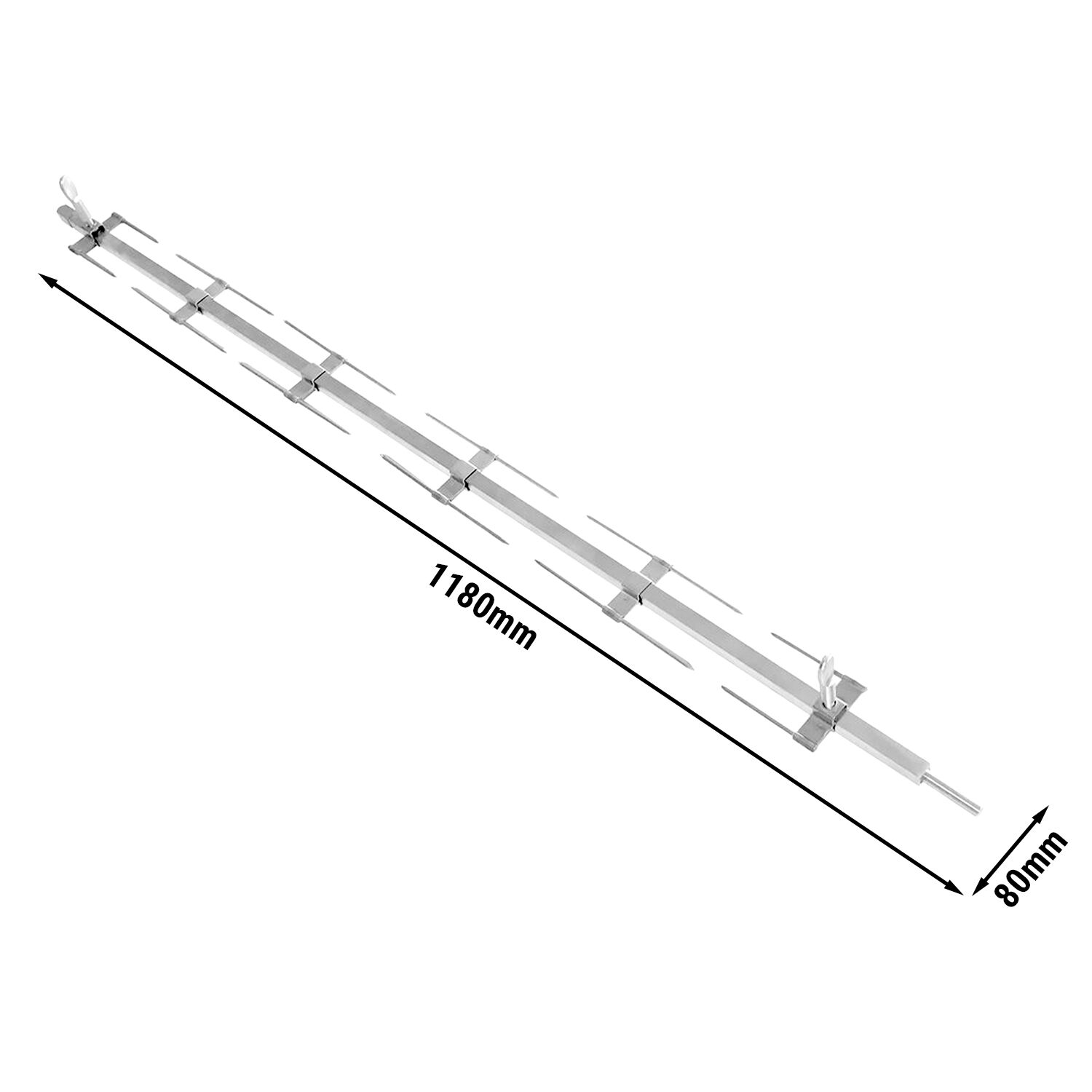 Stainless Steel Spit - for Charcoal Chicken Grill - 1180mm - Stainless Steel - for HKGM Series - with Skewers