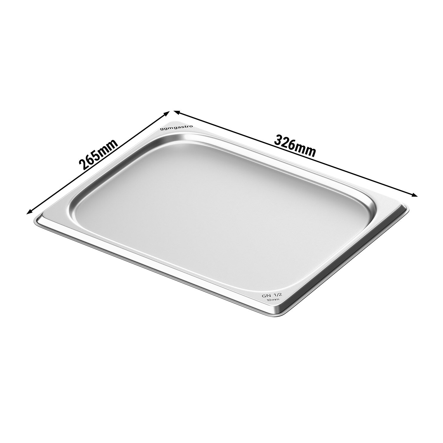 (6 pièces) Plateau en inox GN 1/2 - 10 mm