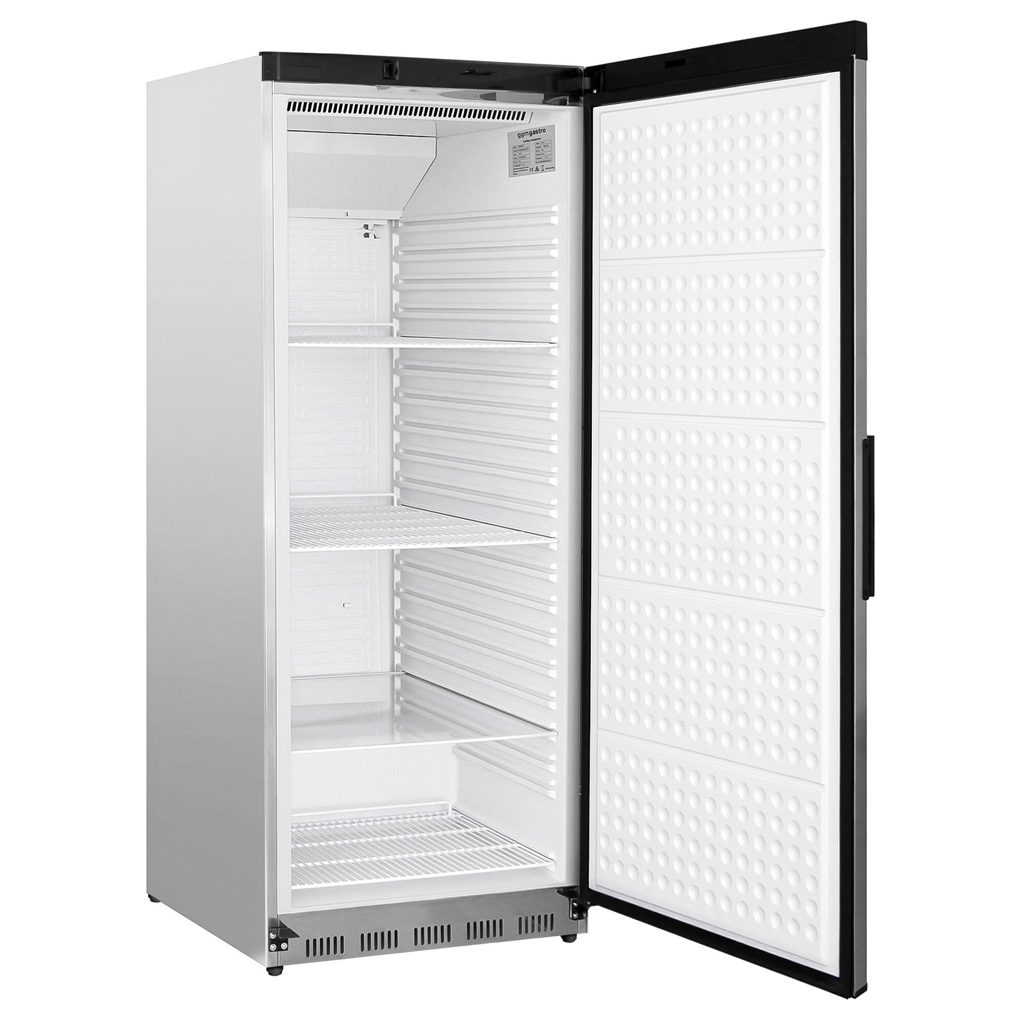 Réfrigérateur de stockage inox PREMIUM – 600 litres – avec 1 porte – intérieur de la porte en plastique