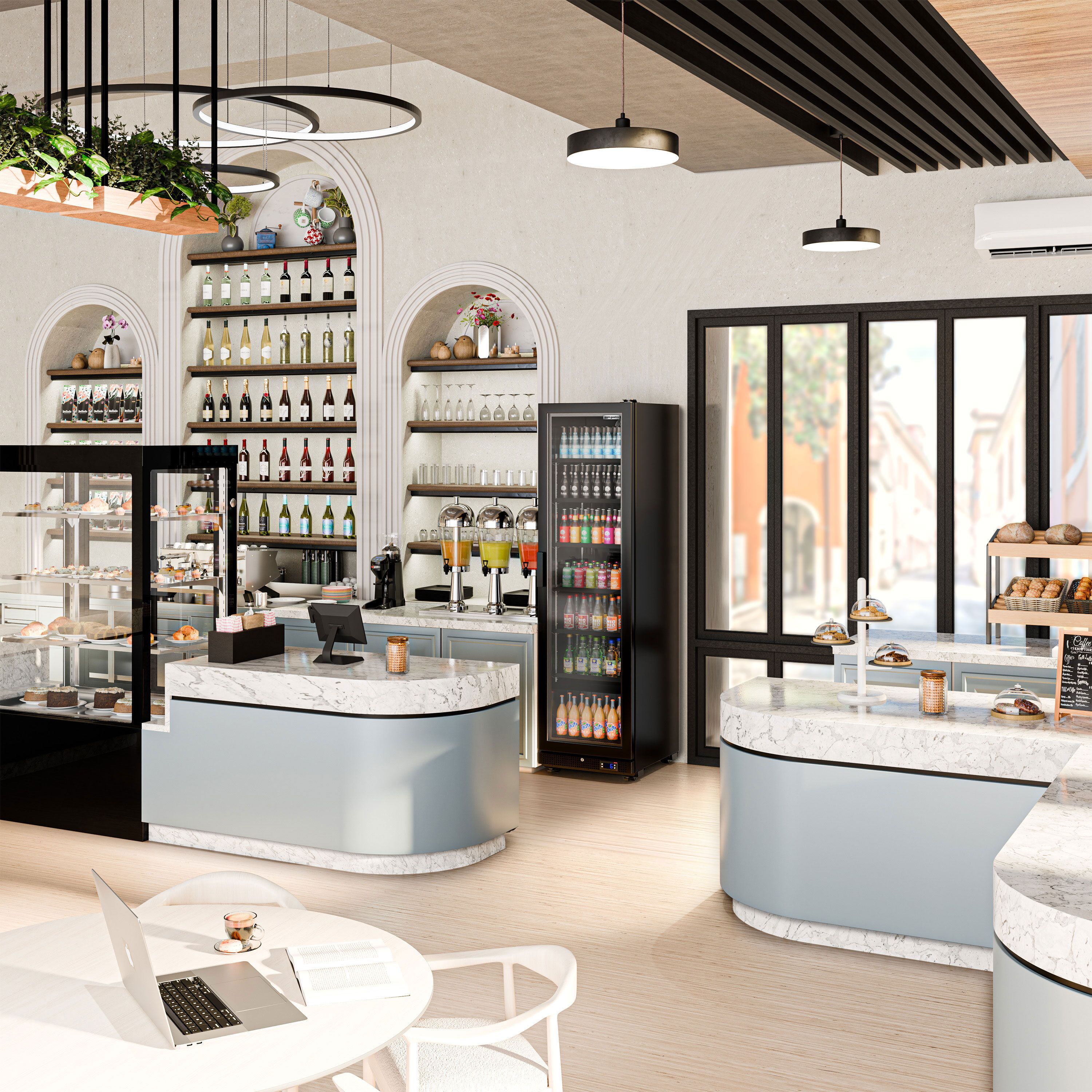 Vitrine réfrigérée à boissons - 569 litres - design sans cadre - avec 1 porte vitrée