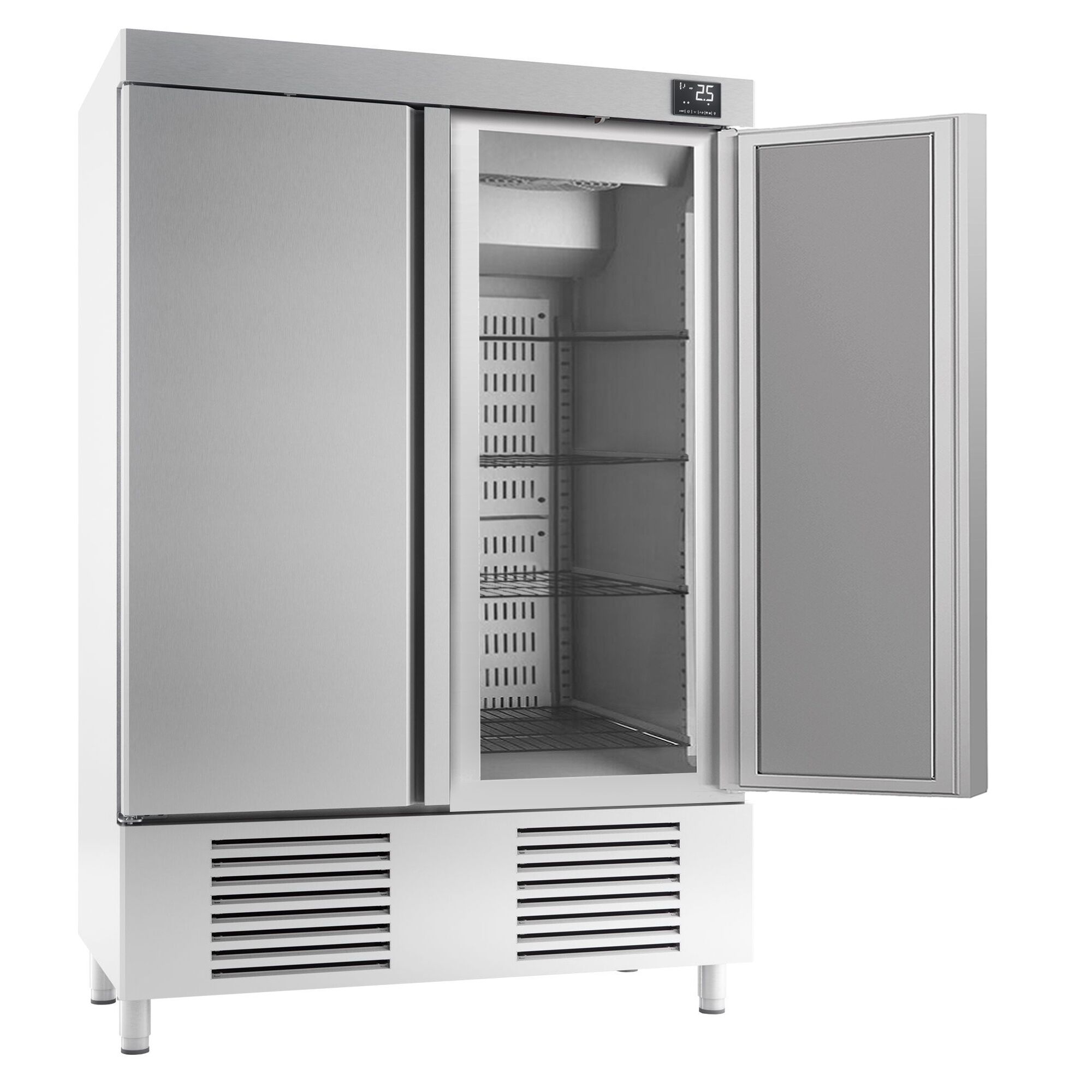 Armoire réfrigérée positive Inox AISI 304 PREMIUM PLUS - 1110 L - avec 2 portes