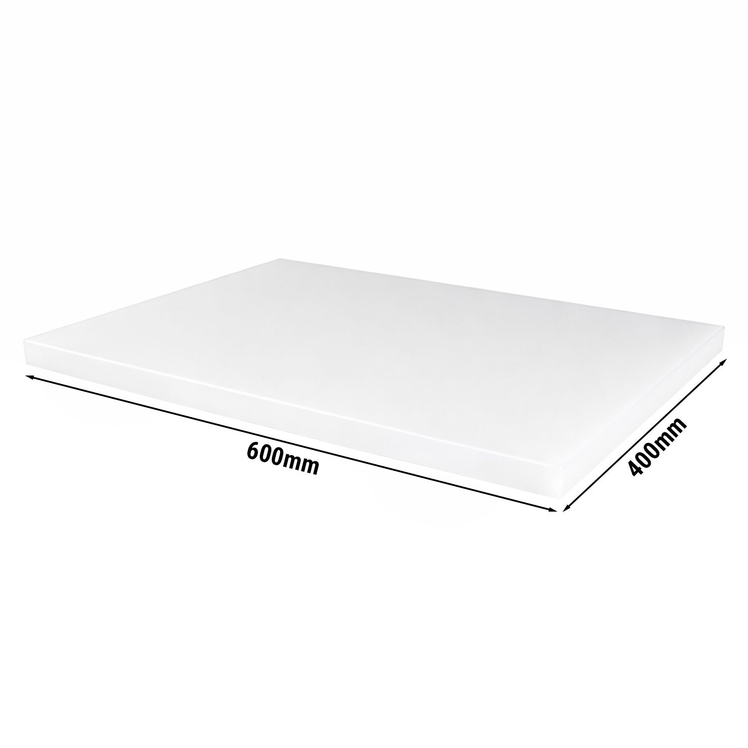 Planche à découper antidérapante avec butées – format EN 600 × 400 – conforme HACCP – Blanc